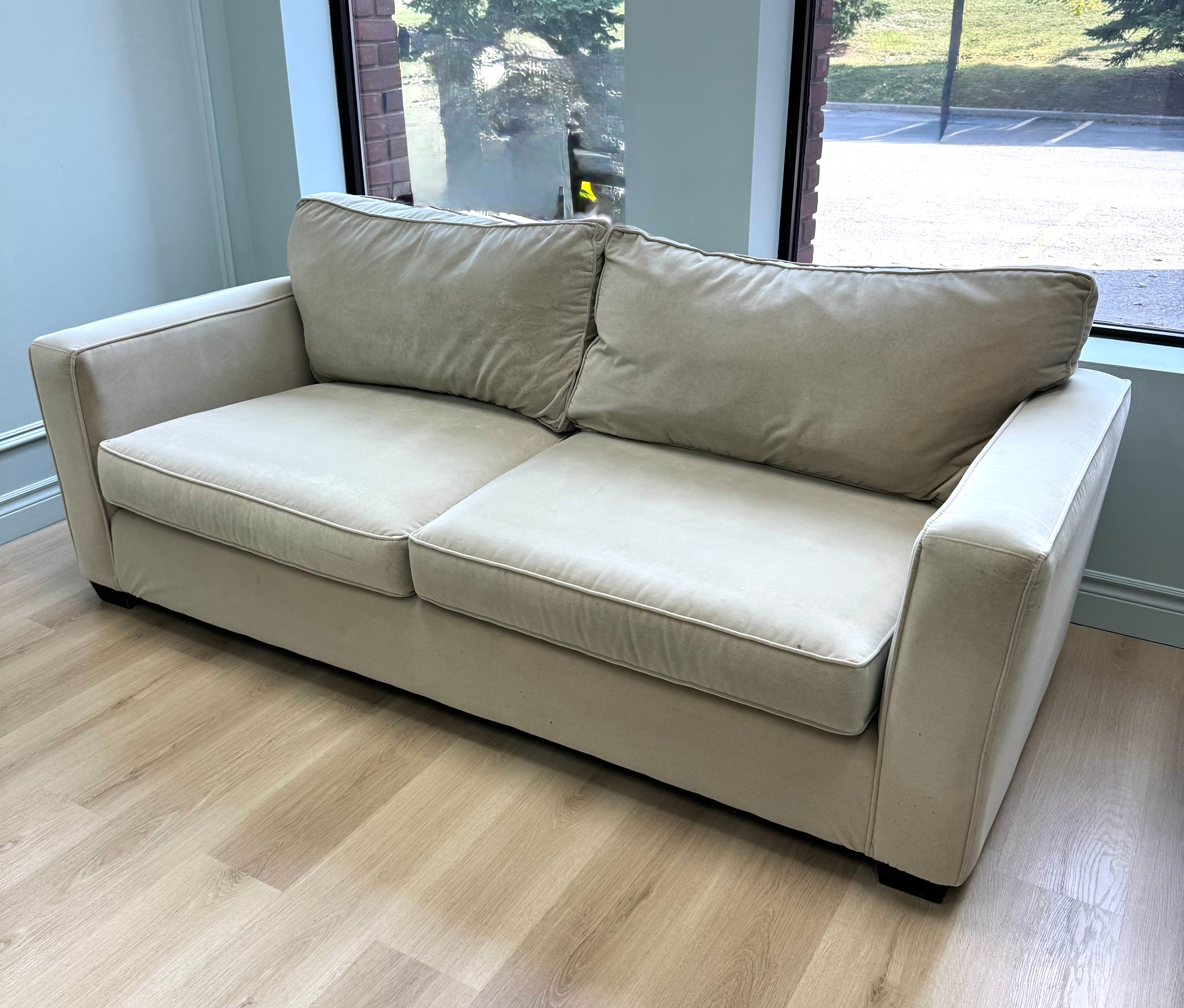 Oyster Velvet 85" Sofa