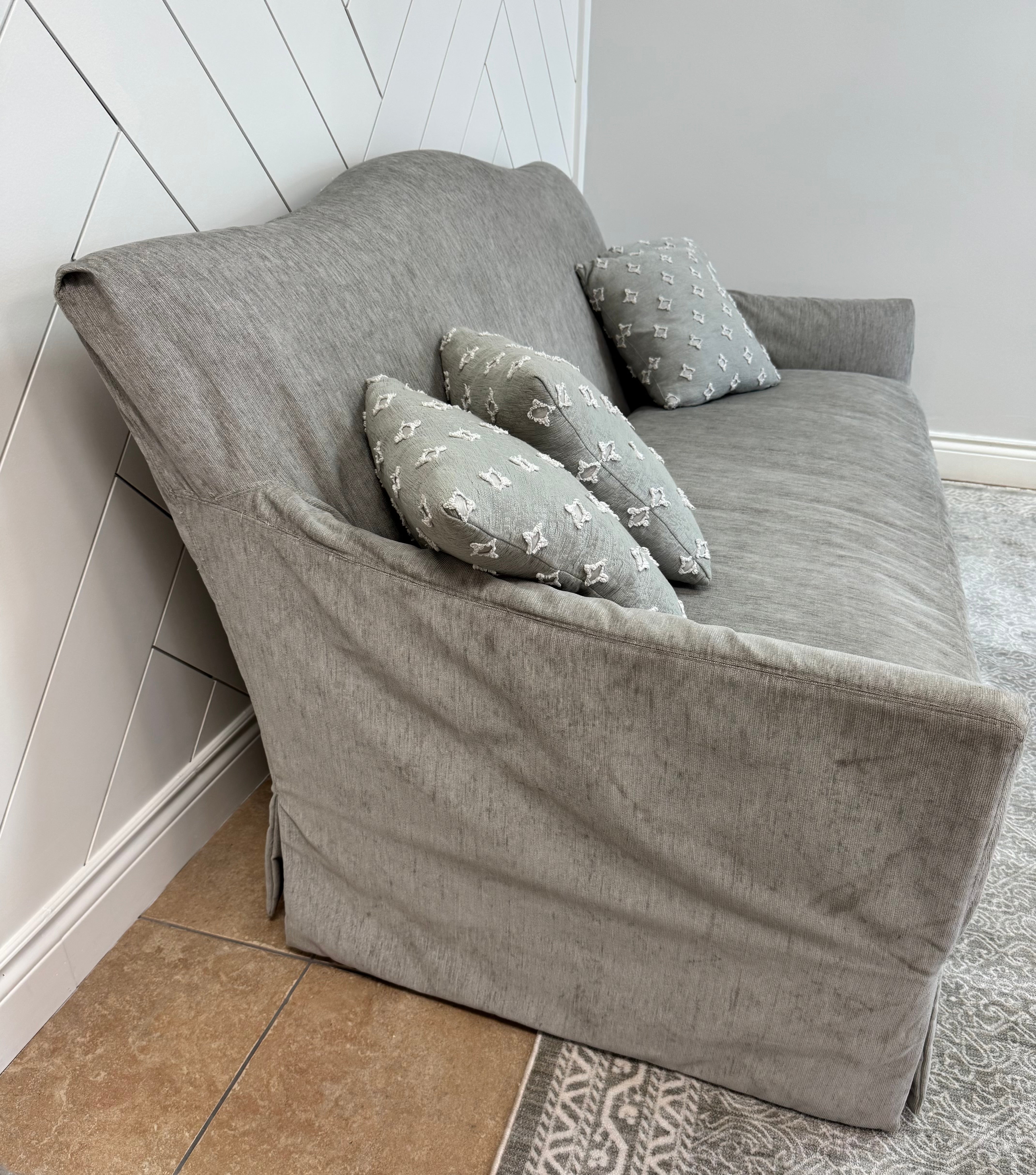 ELTE Gray 78" Slipcovered Sofa