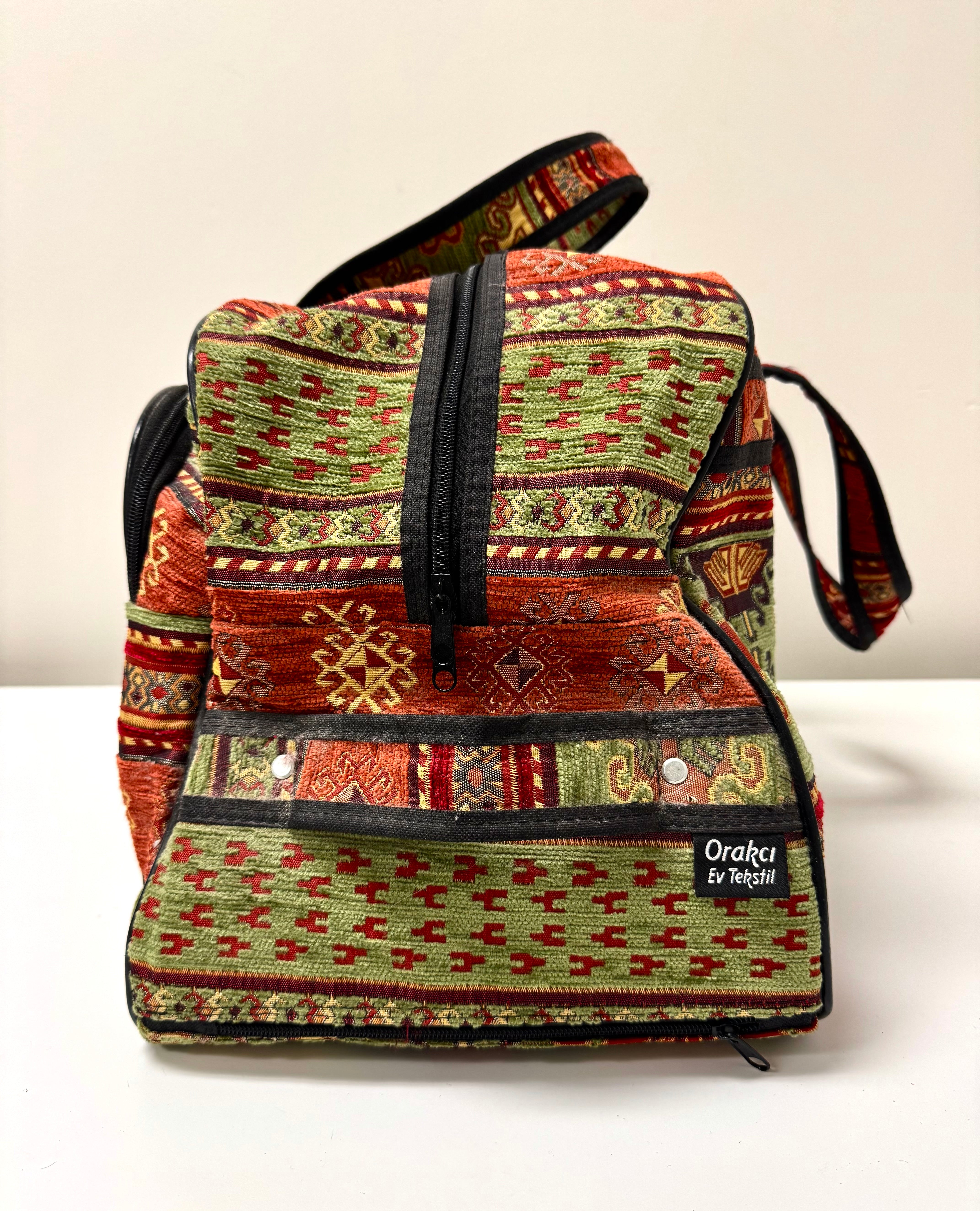 Turkish Kilim Carpet Rolling Duffel Bag