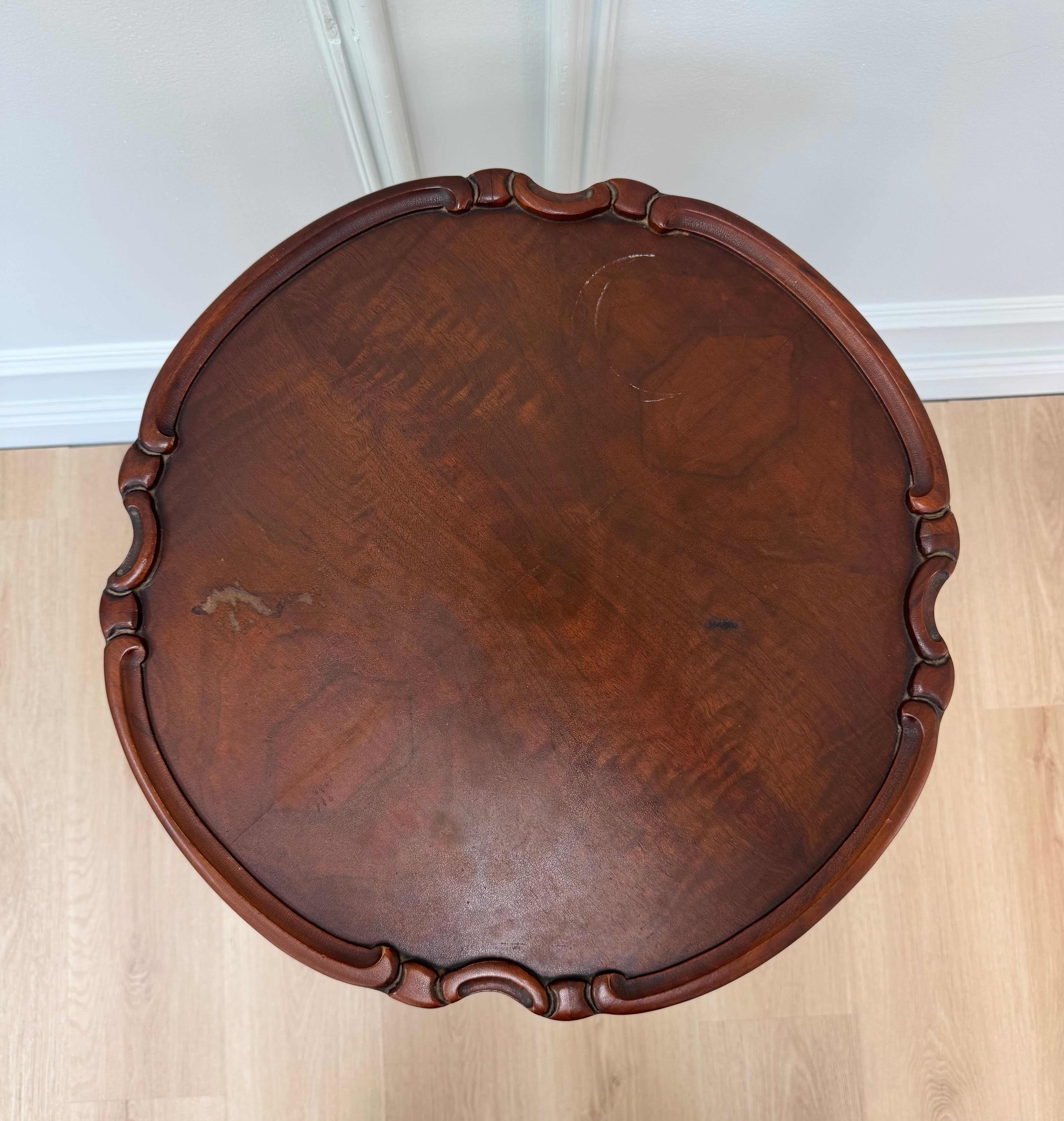 Vintage Pie Crust Pedestal Table