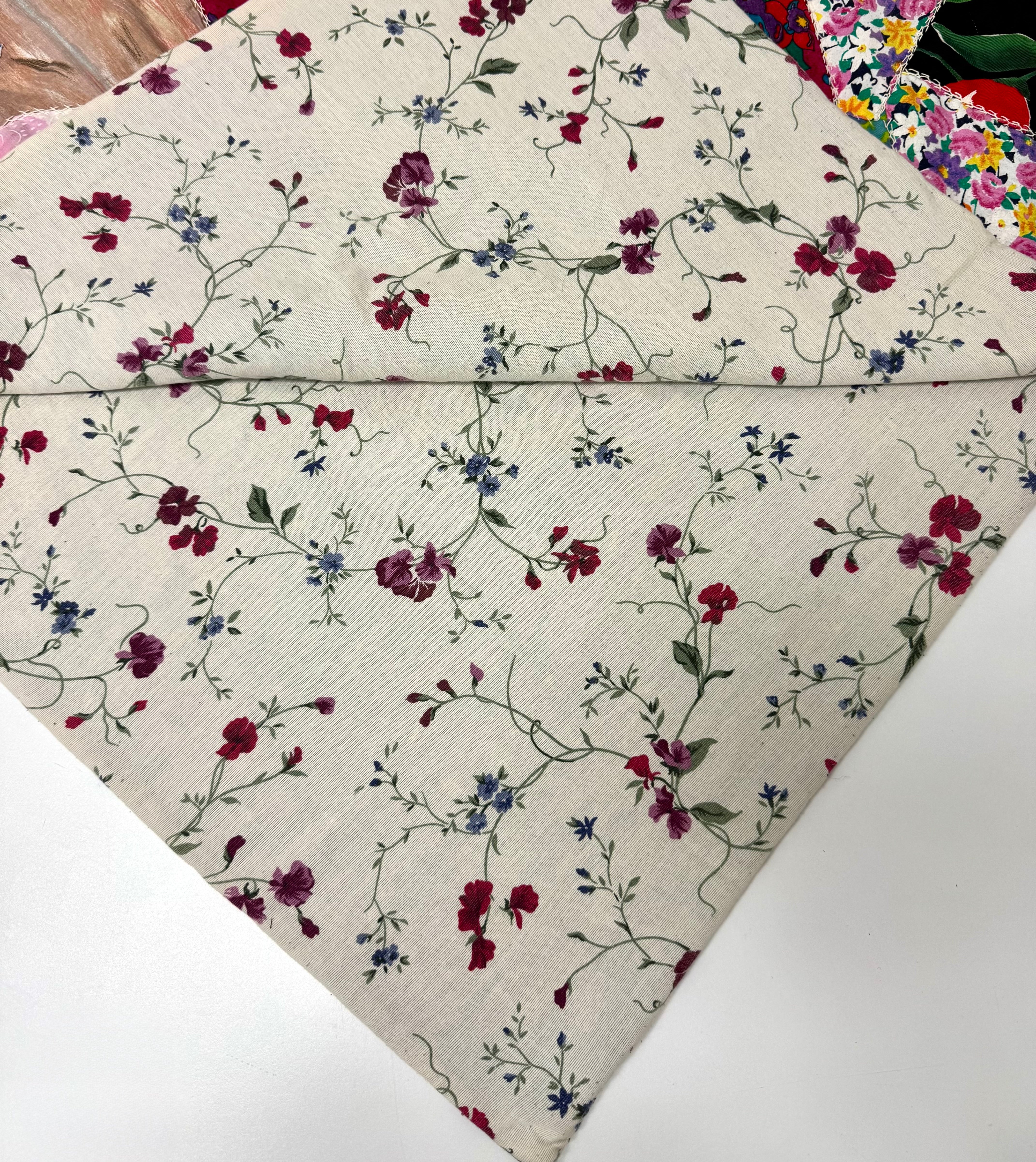 Hand-sewn Patchwork 55" x 84"  Quilt