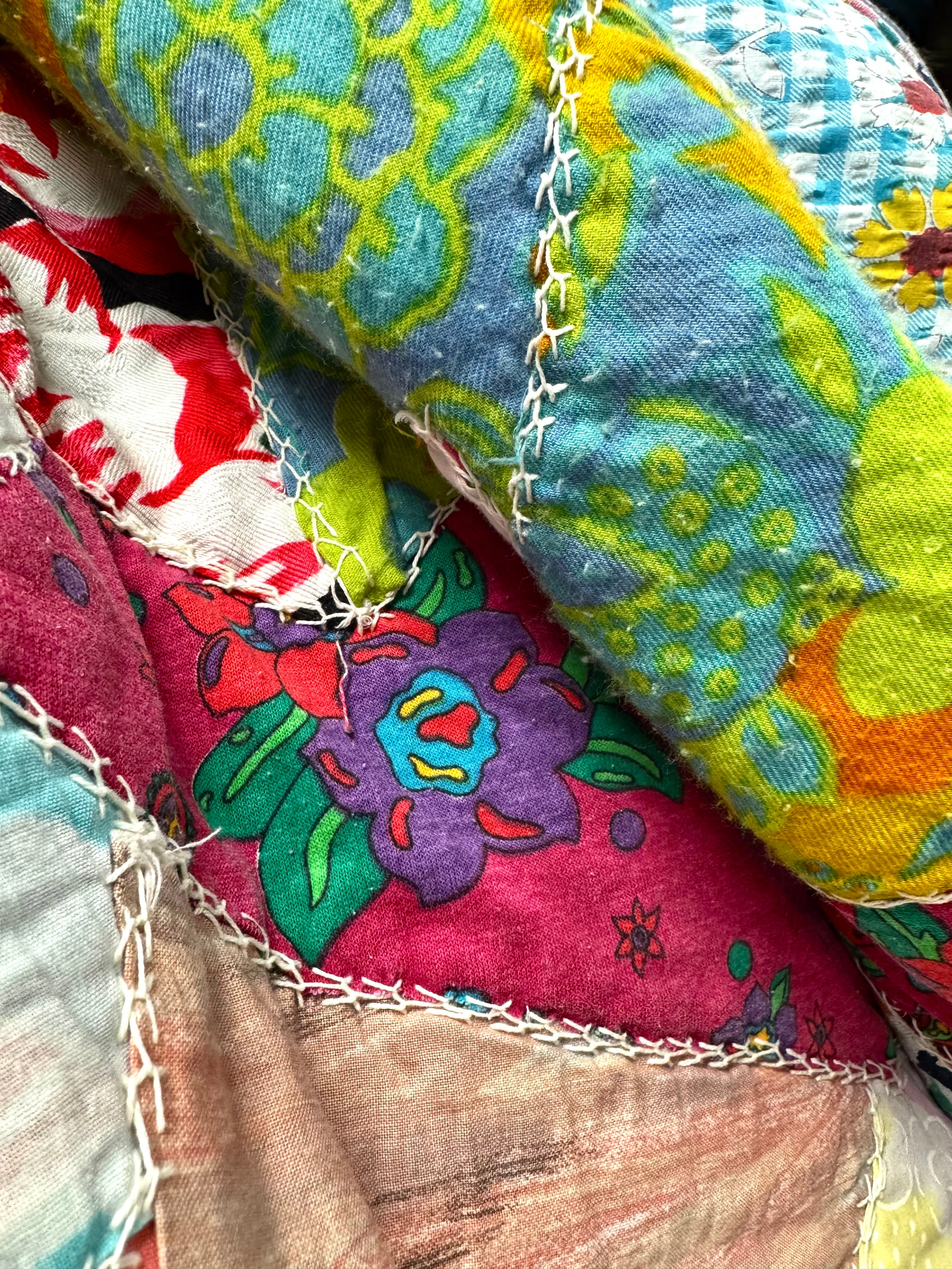 Hand-sewn Patchwork 55" x 84"  Quilt