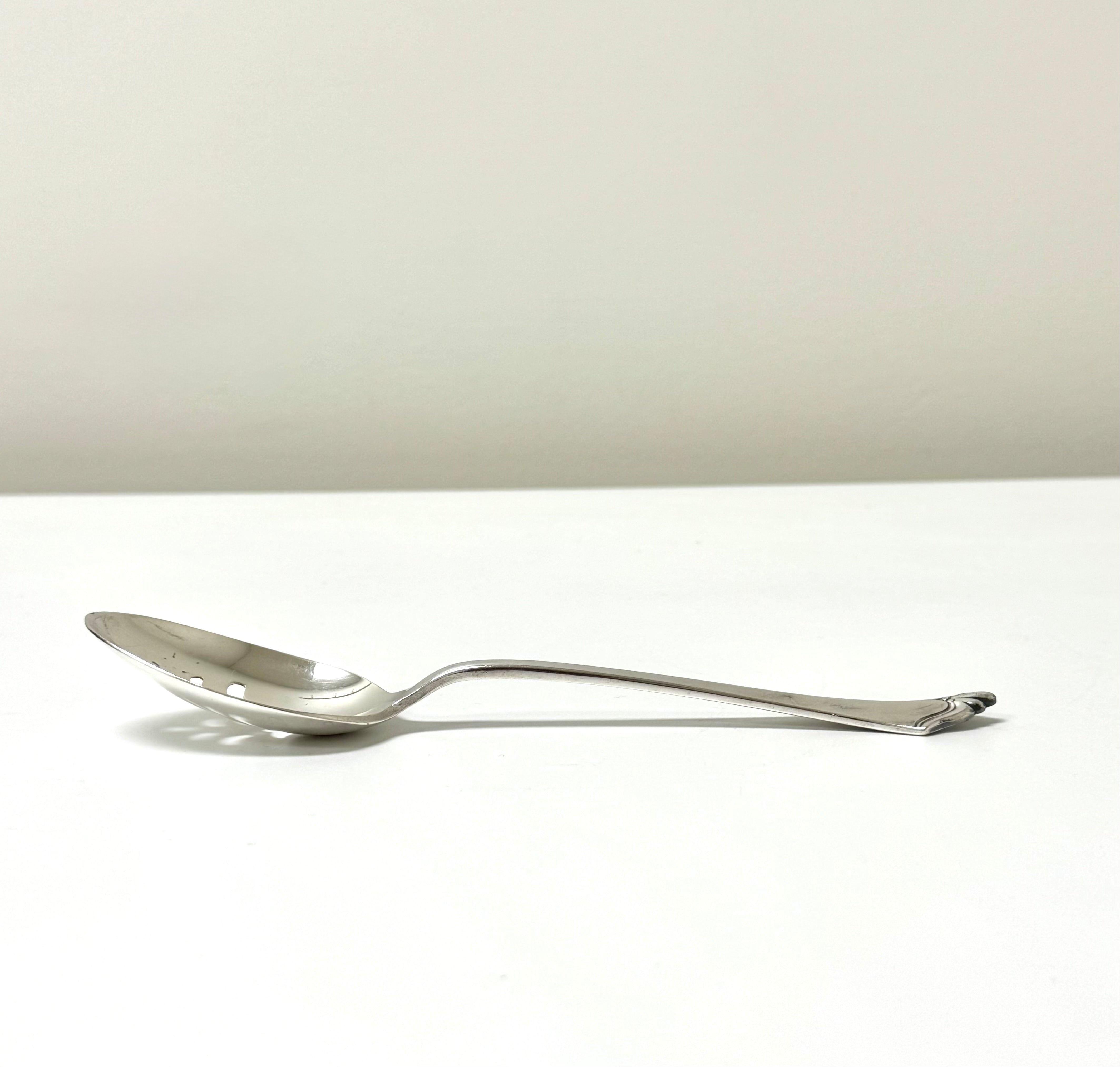 Vintage Silverplate Pierced Serving Spoon