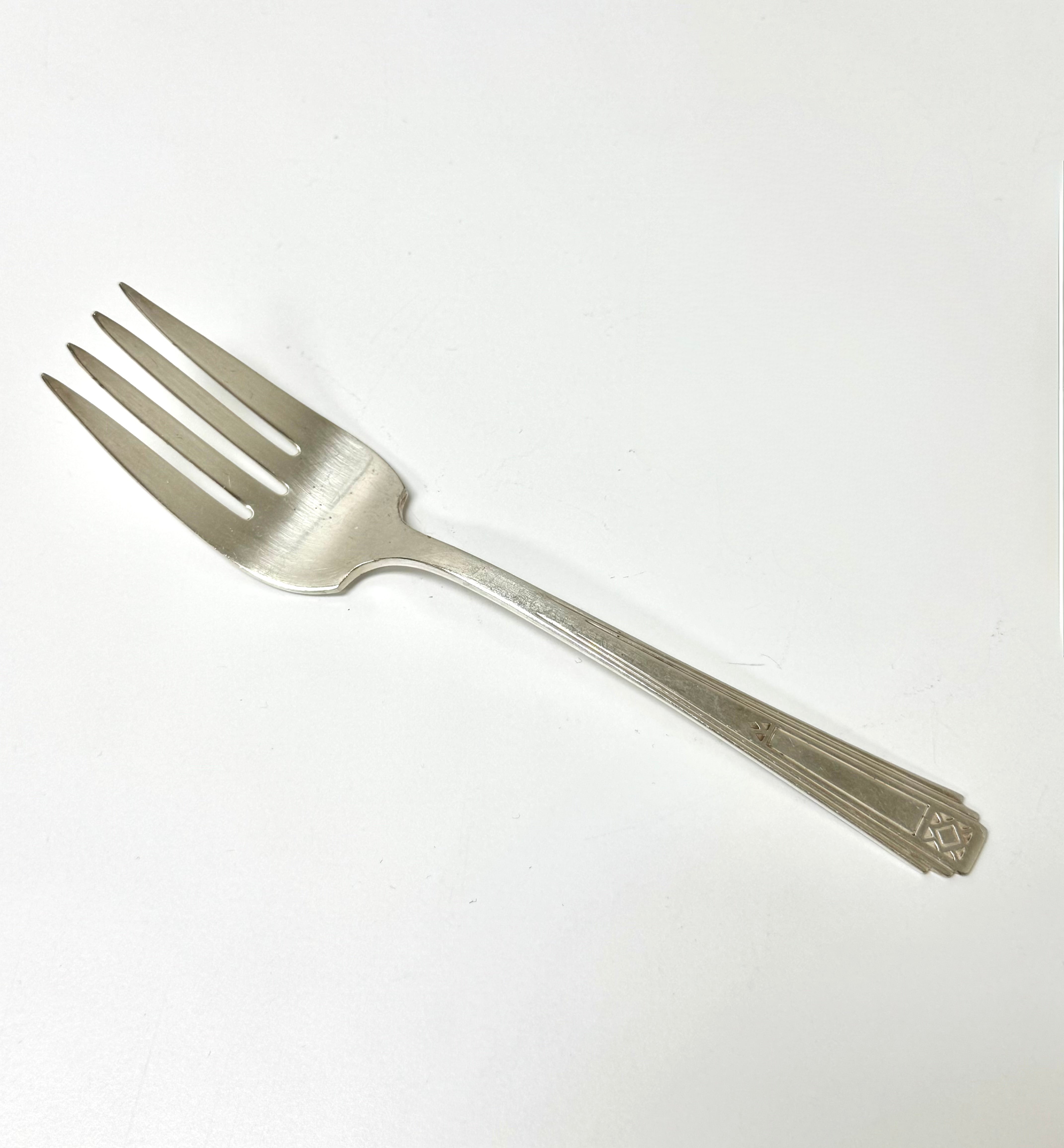 Vintage Art Deco Silverplate Serving Fork