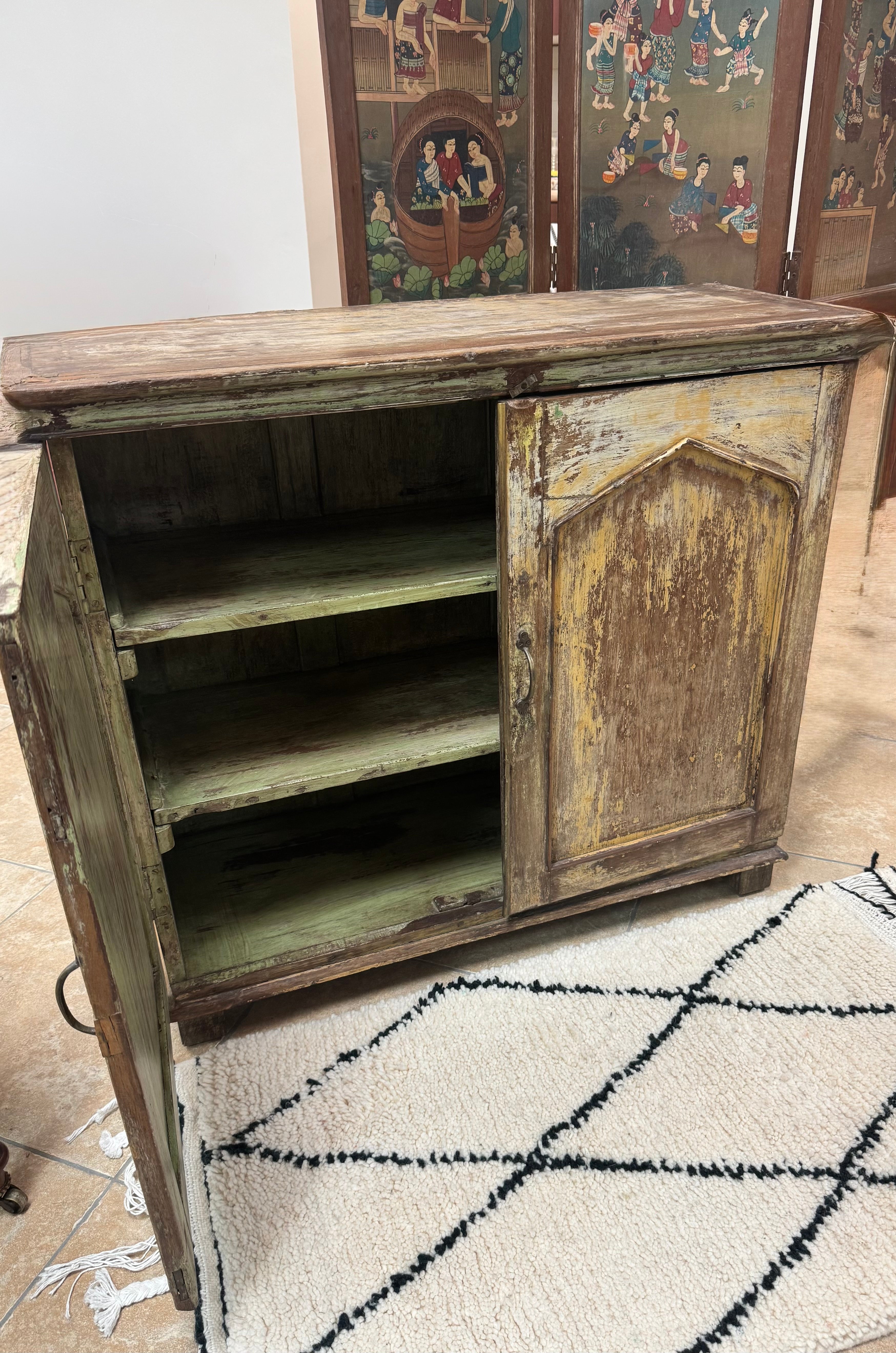 Distressed Wood Cabinet