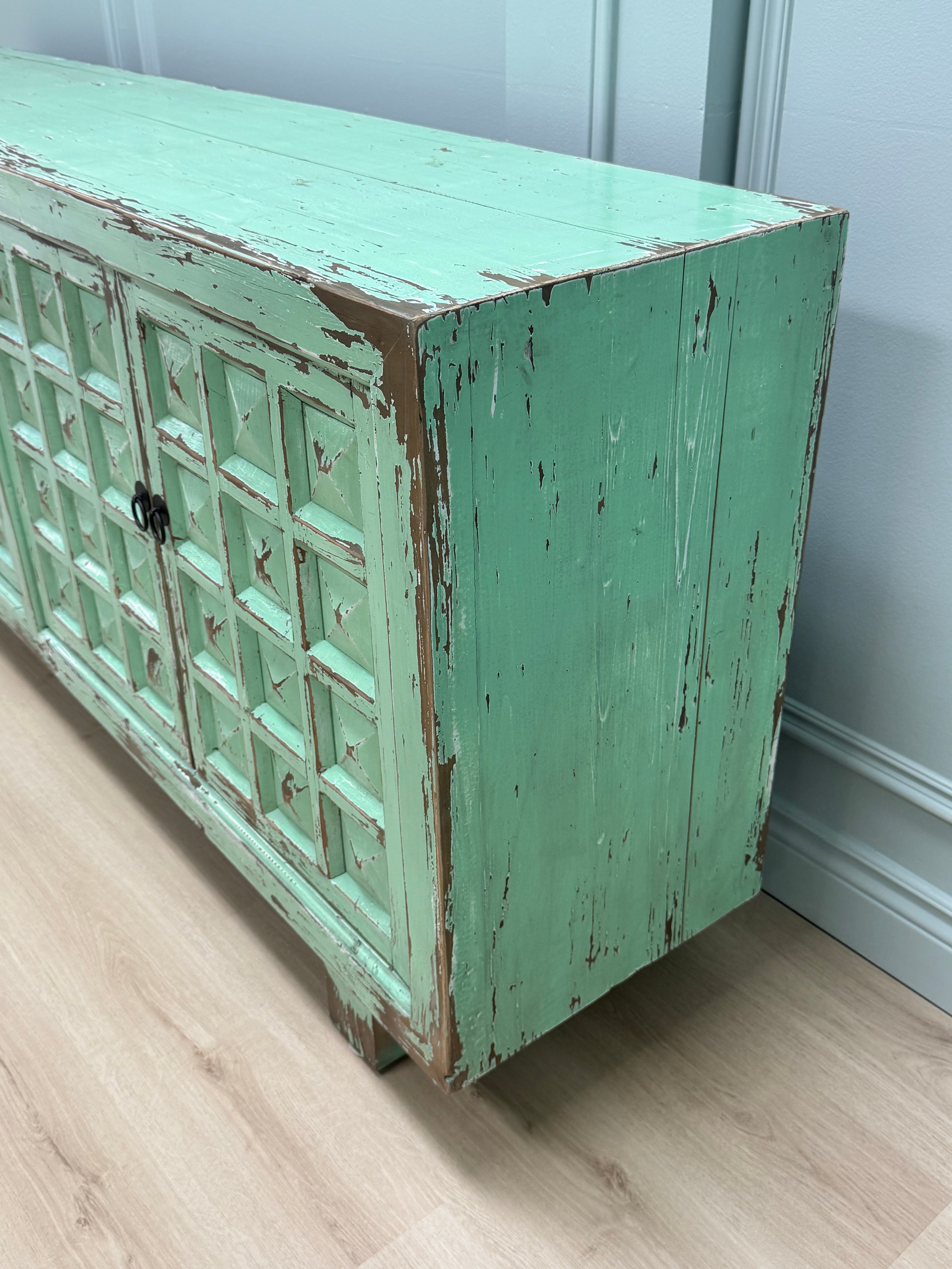 Distressed Seafoam Sideboard