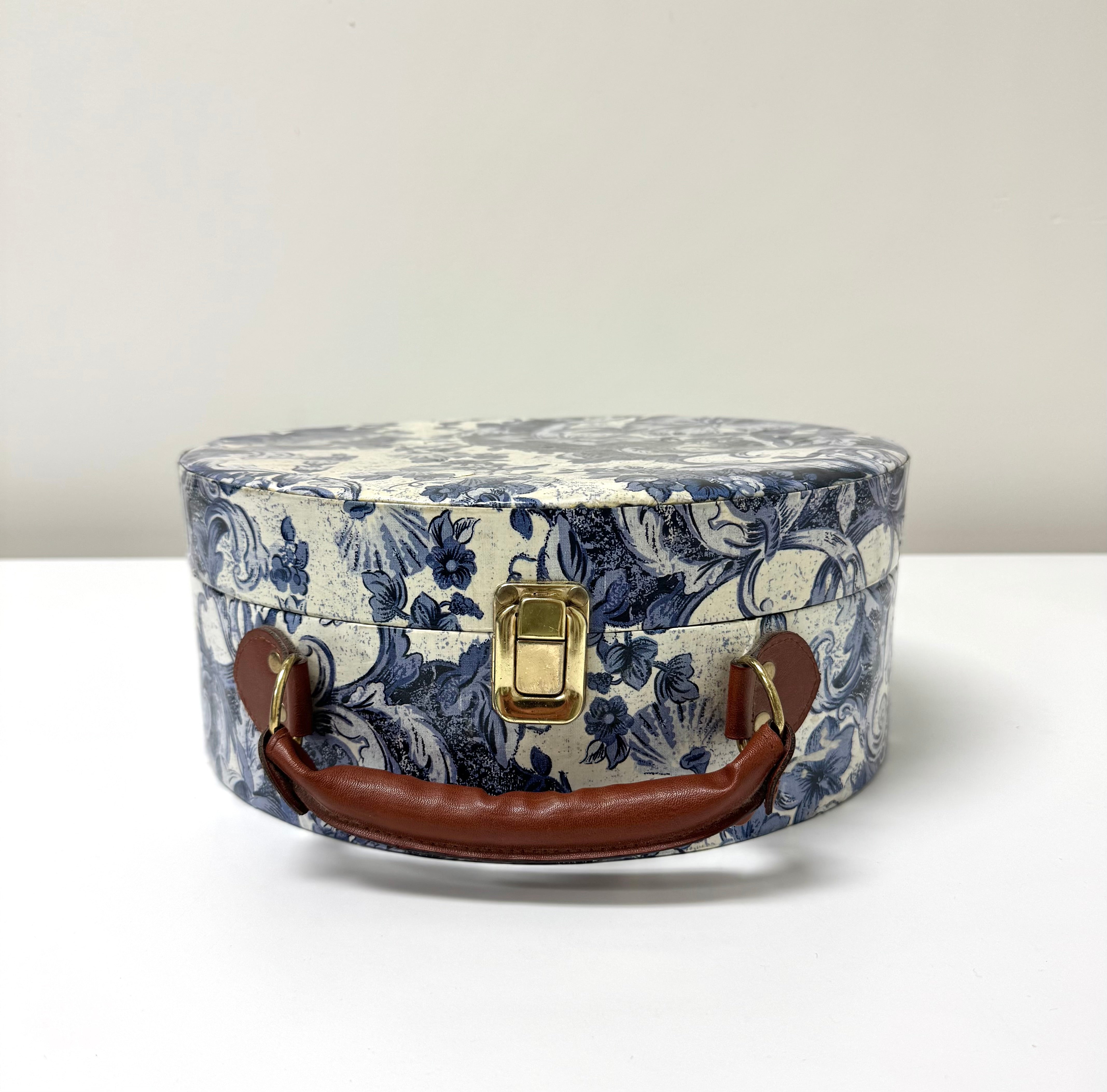 Blue Toile Hat Box