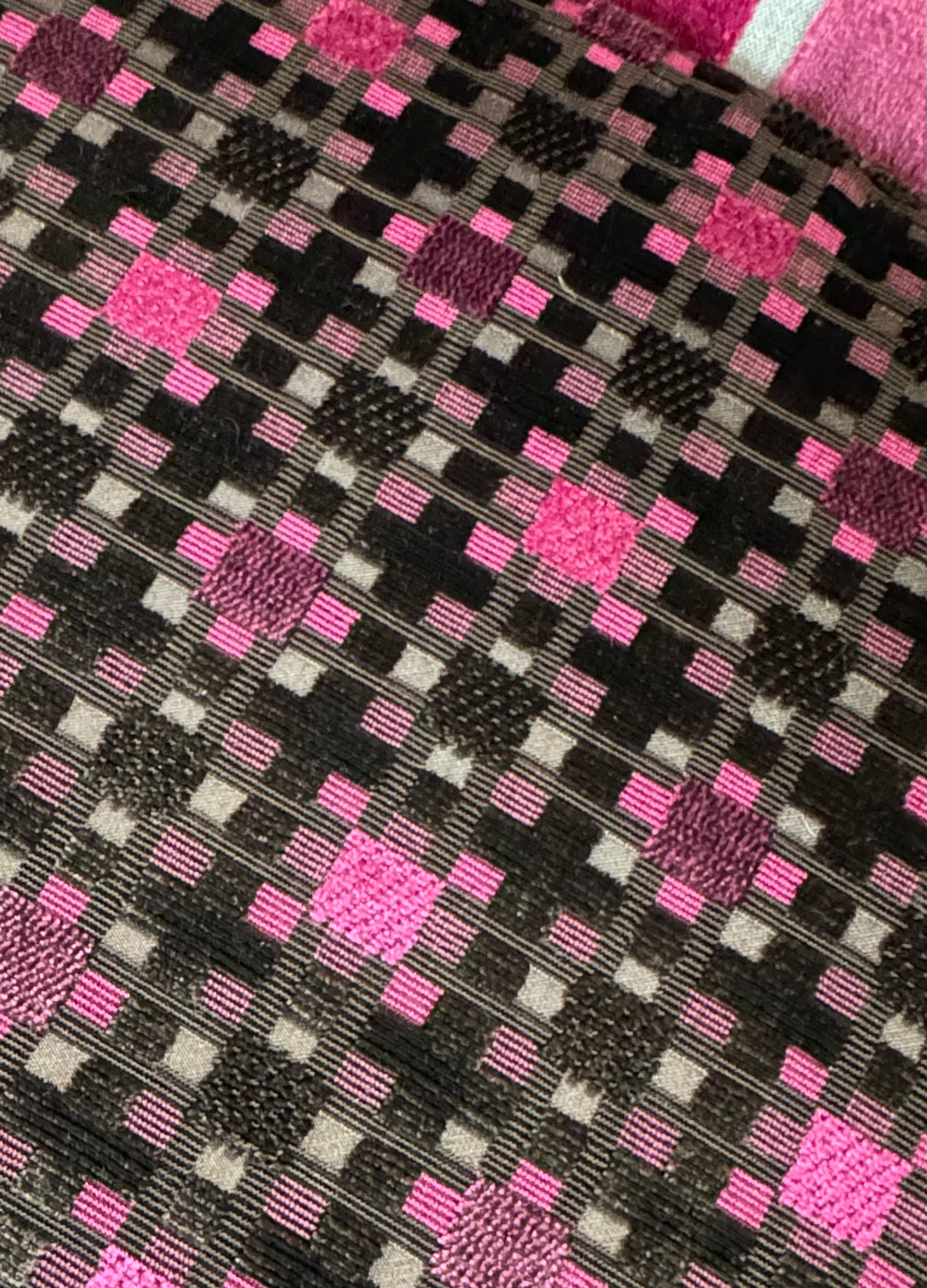 Fuchsia Striped Chair with Cane Sides
