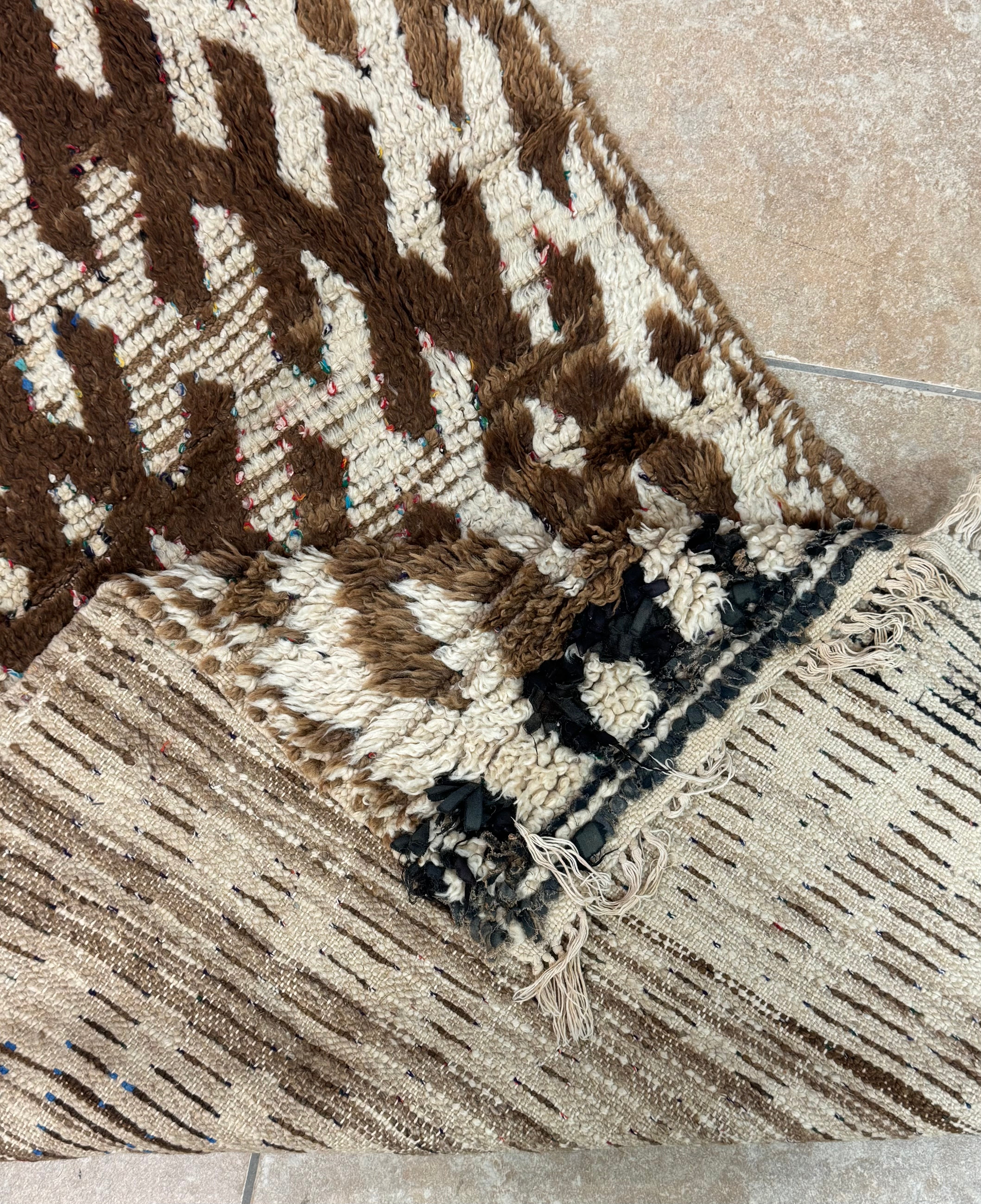 Morroccan Brown Geometric 5' x 3' Rug