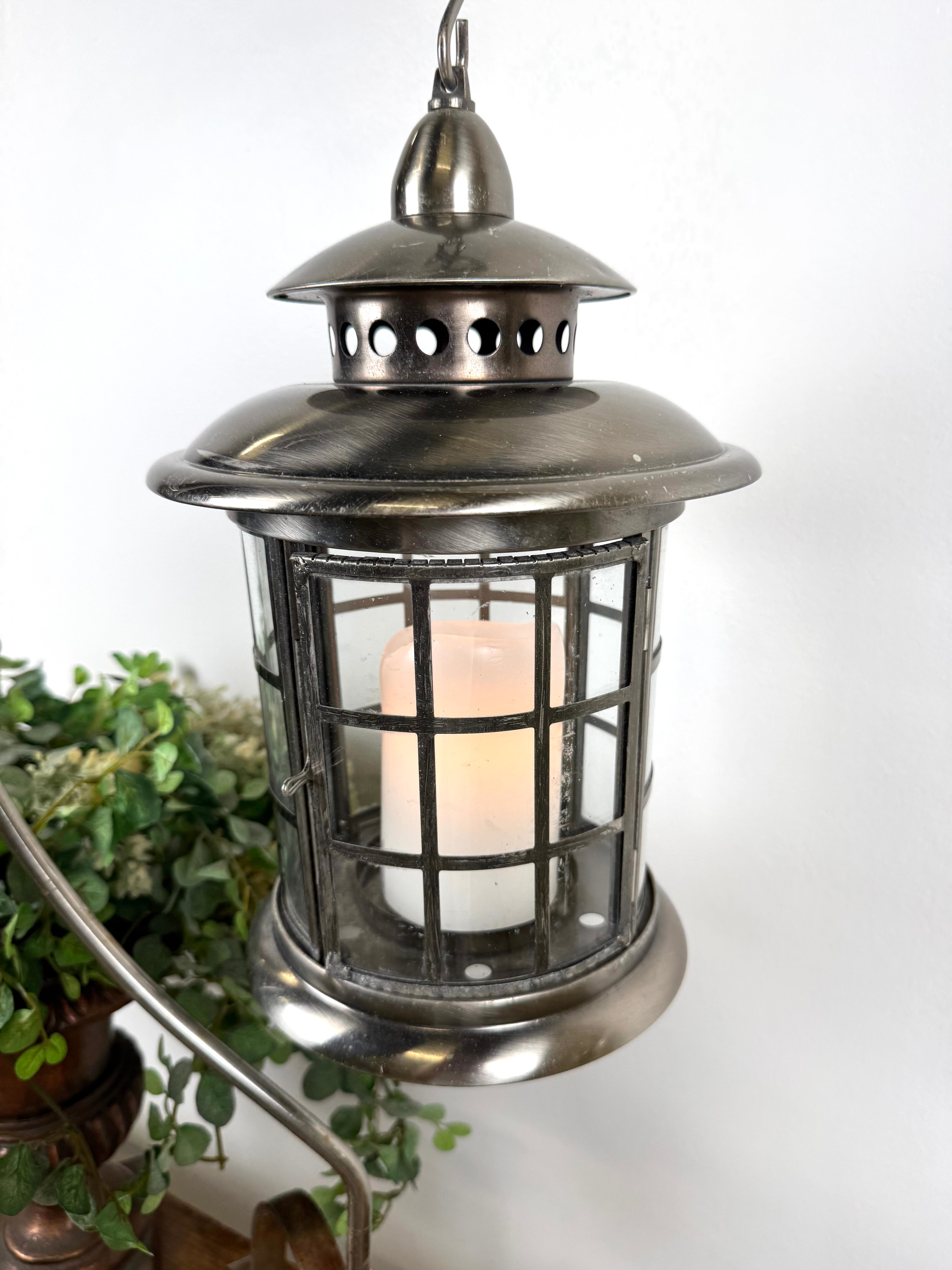 Brushed Metal Garden Lantern