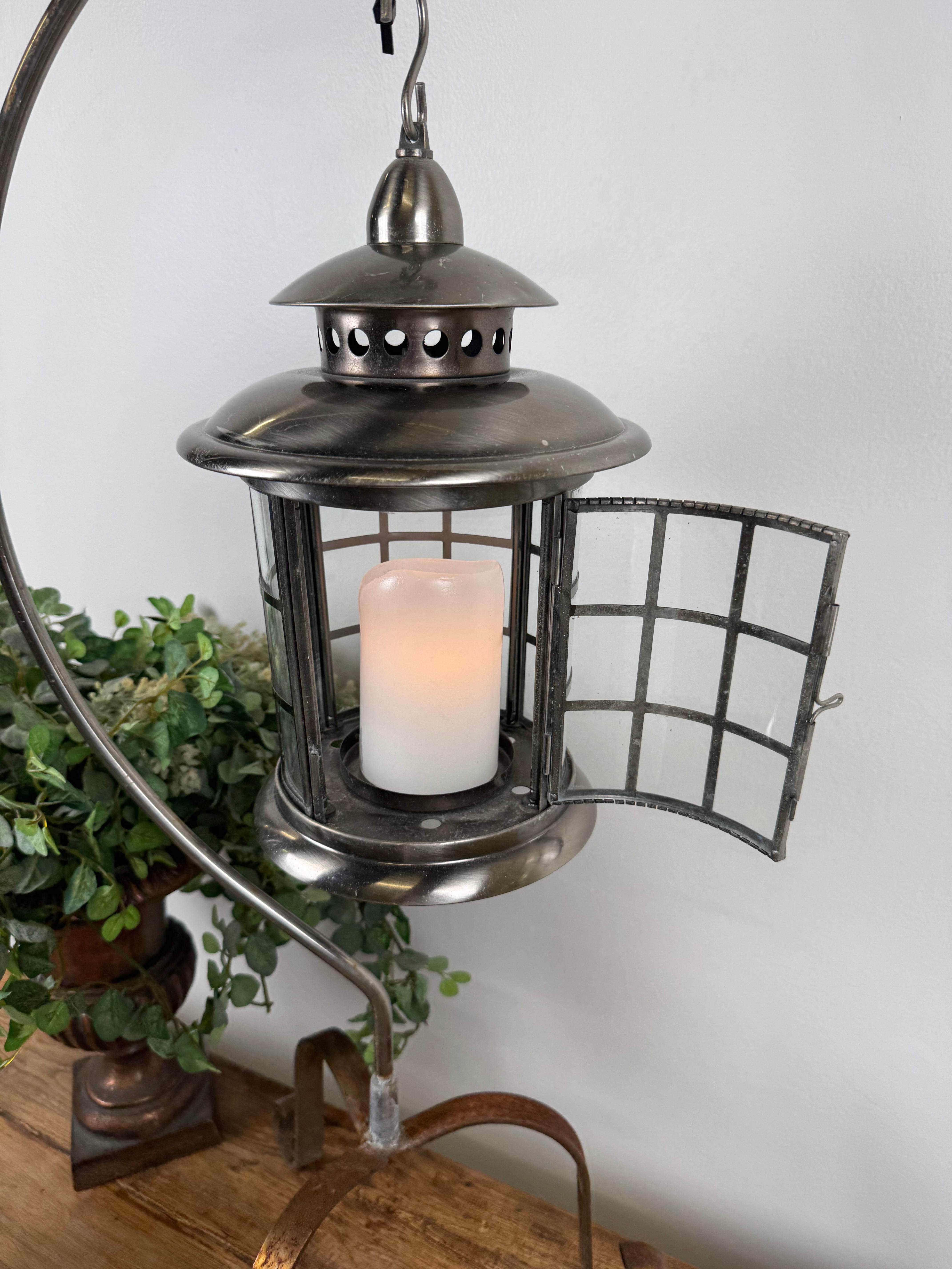 Brushed Metal Garden Lantern