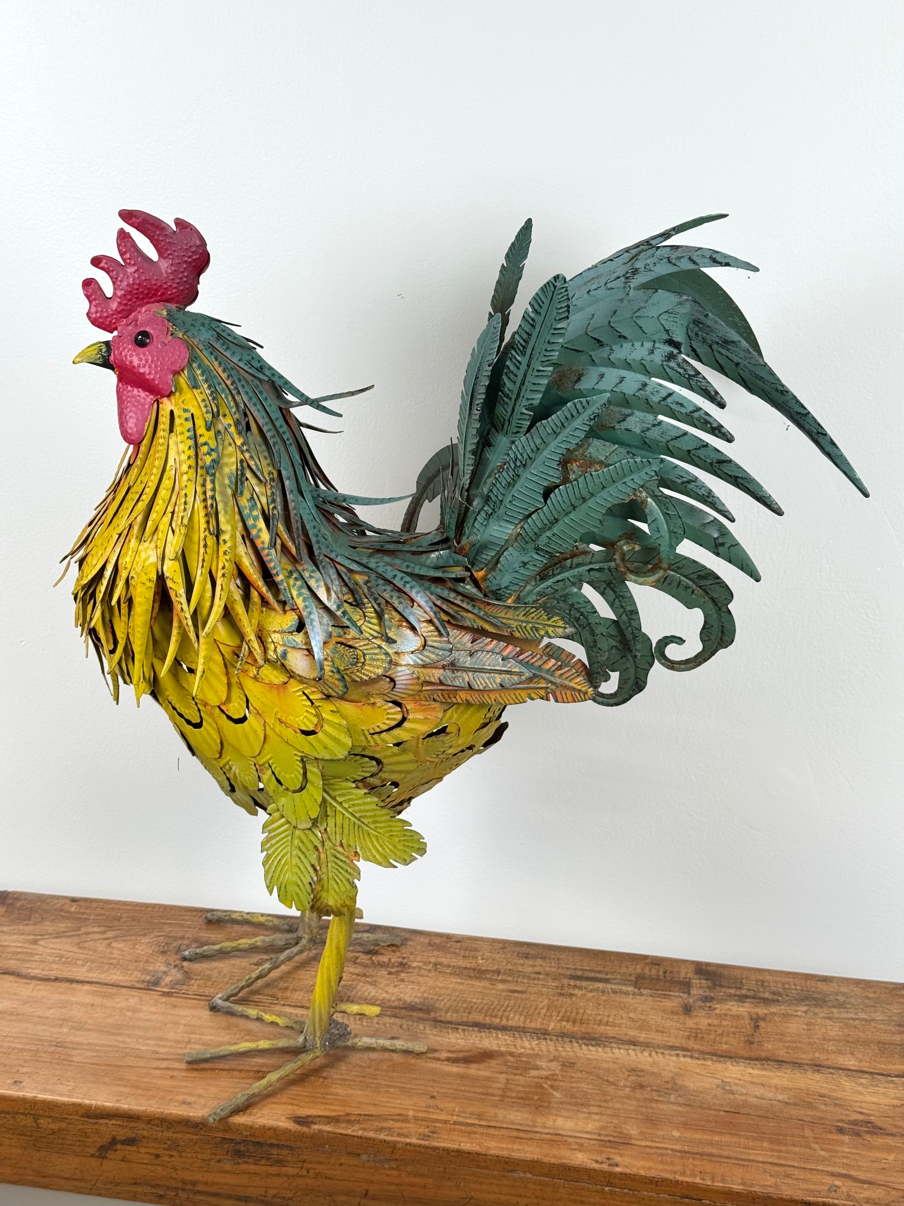 Colourful Metal Garden Rooster