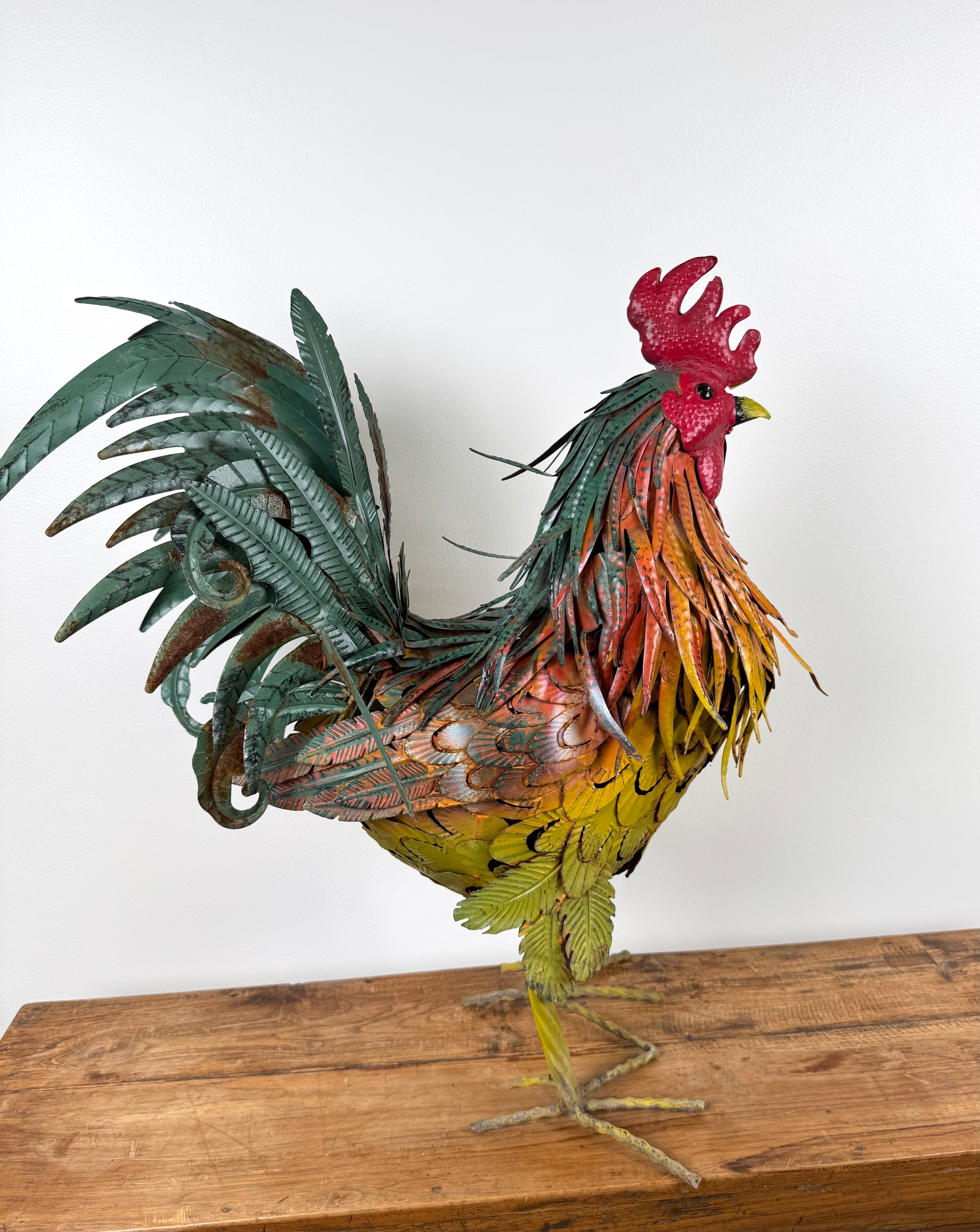 Colourful Metal Garden Rooster