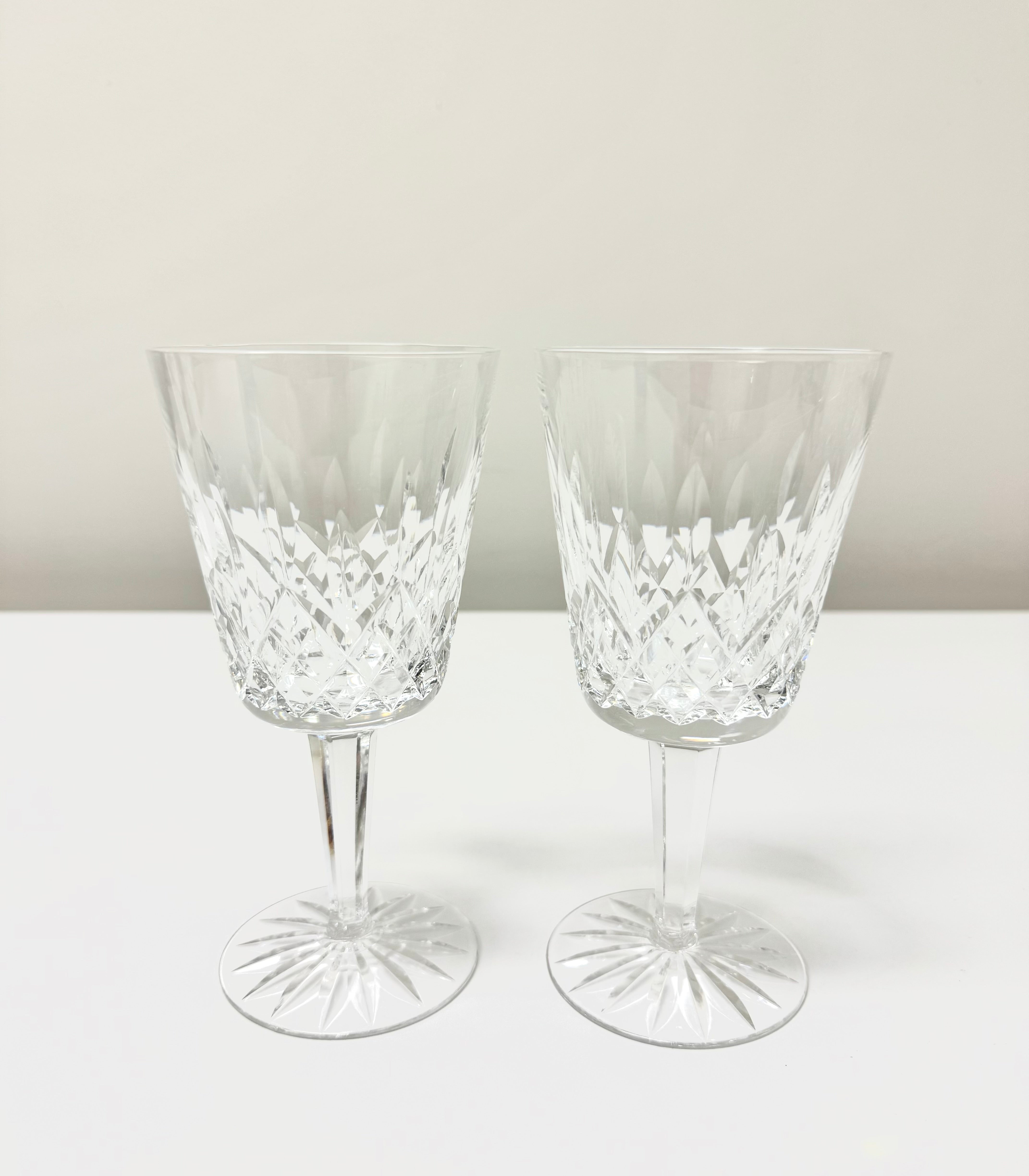 WATERFORD 'Lismore' Water Goblets Set of 2