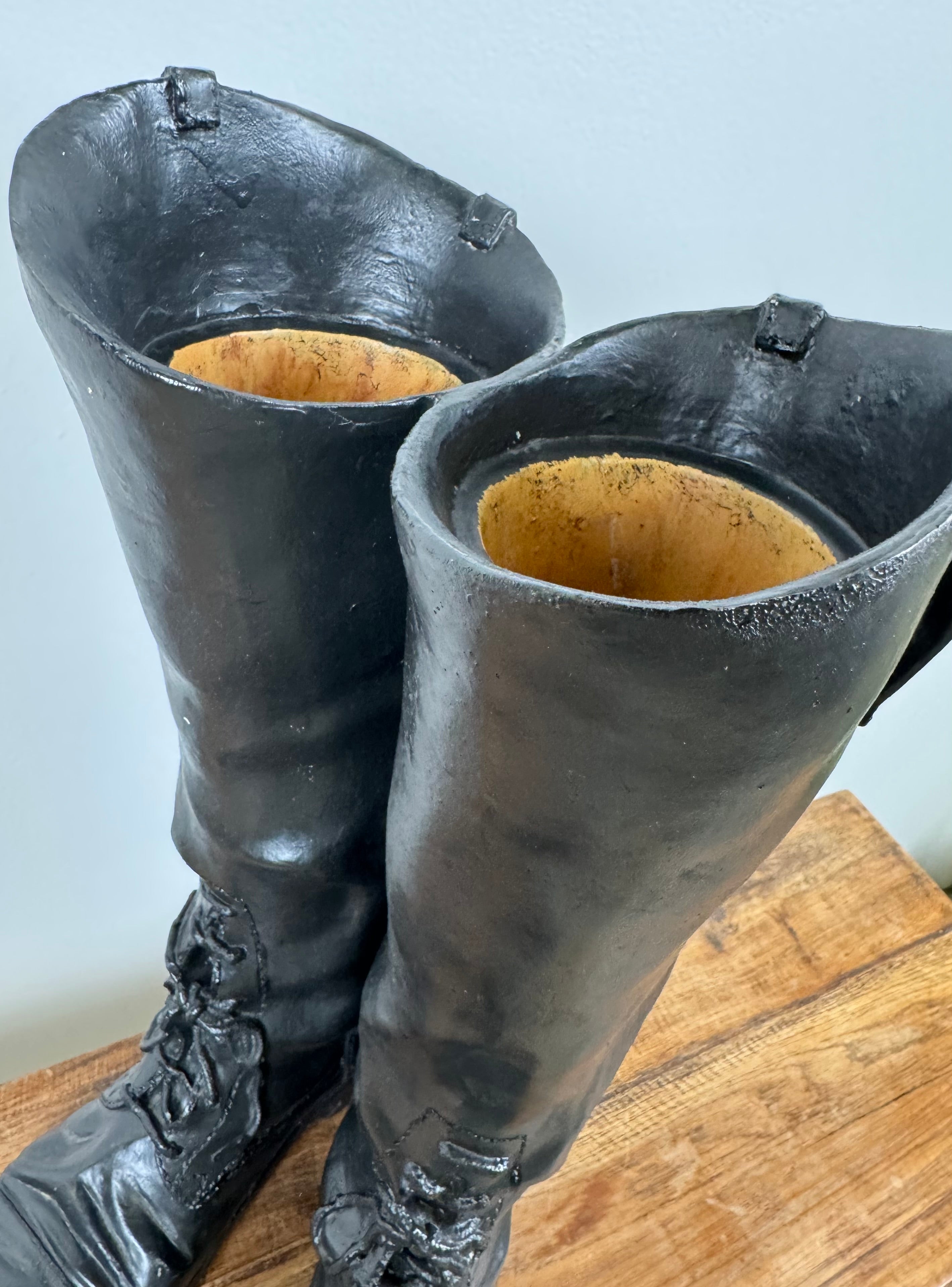 Cast Resin Riding Boots Umbrella Stand