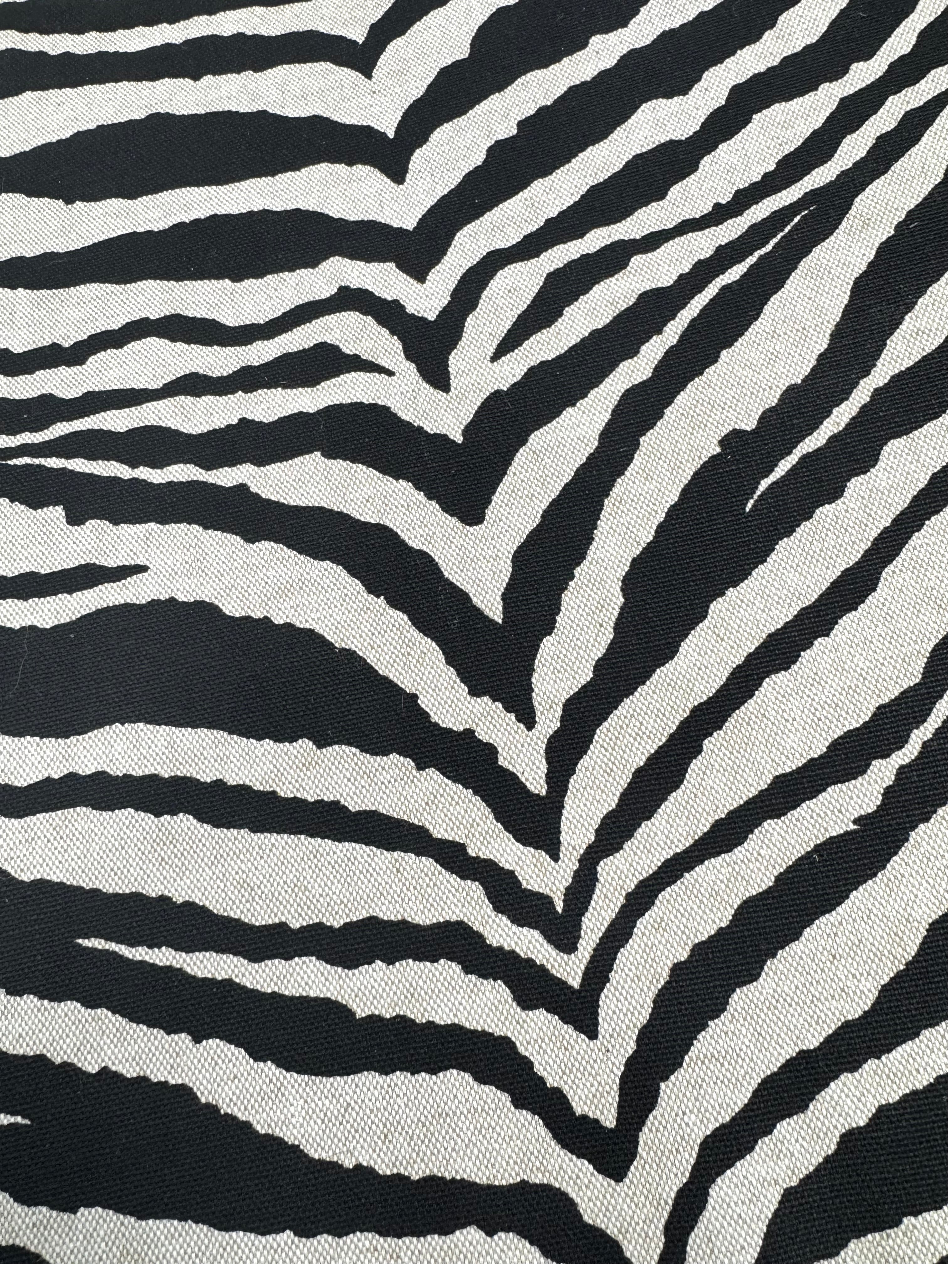 Zebra Linen Bergere Chair