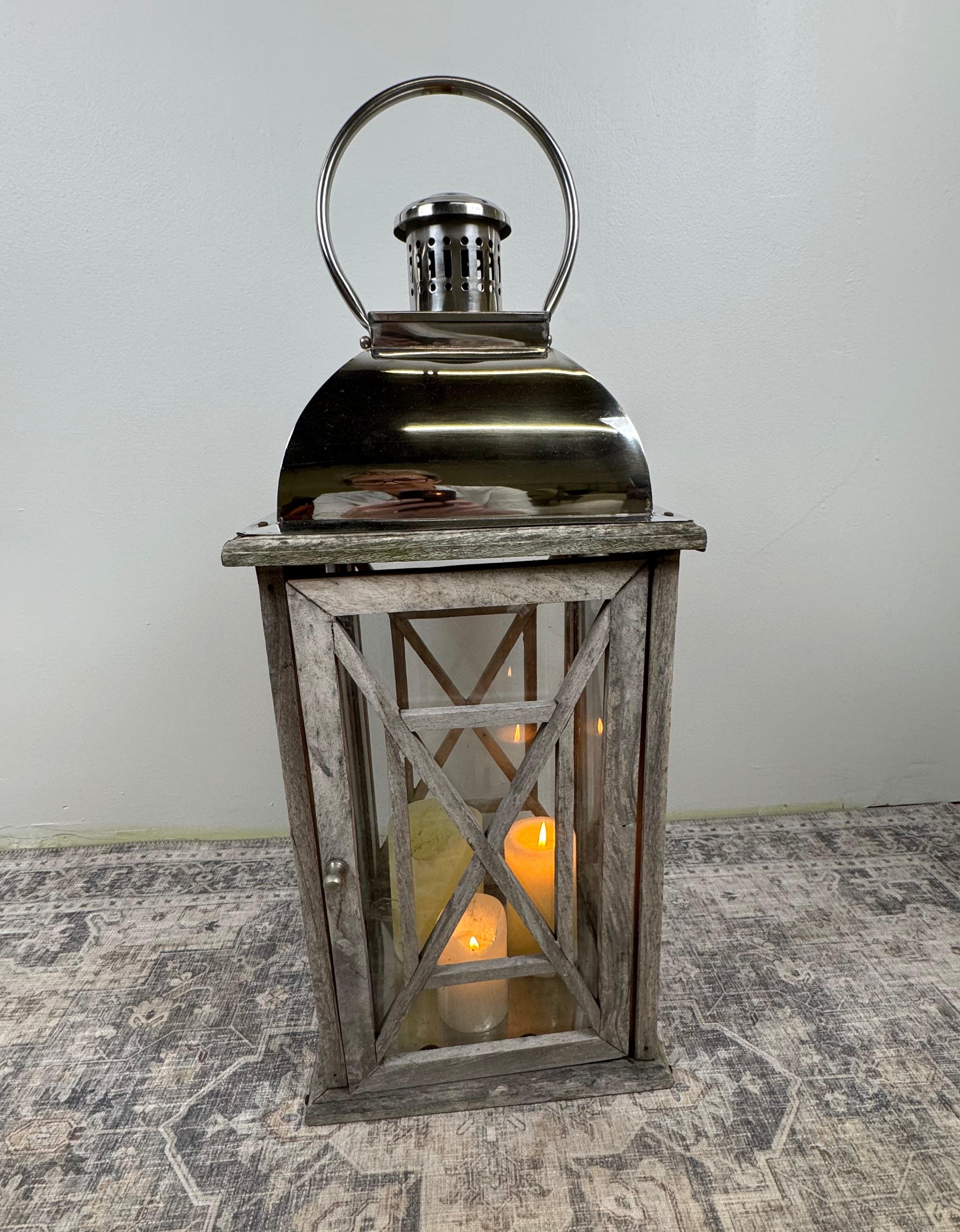 Weathered Wood Garden Lantern