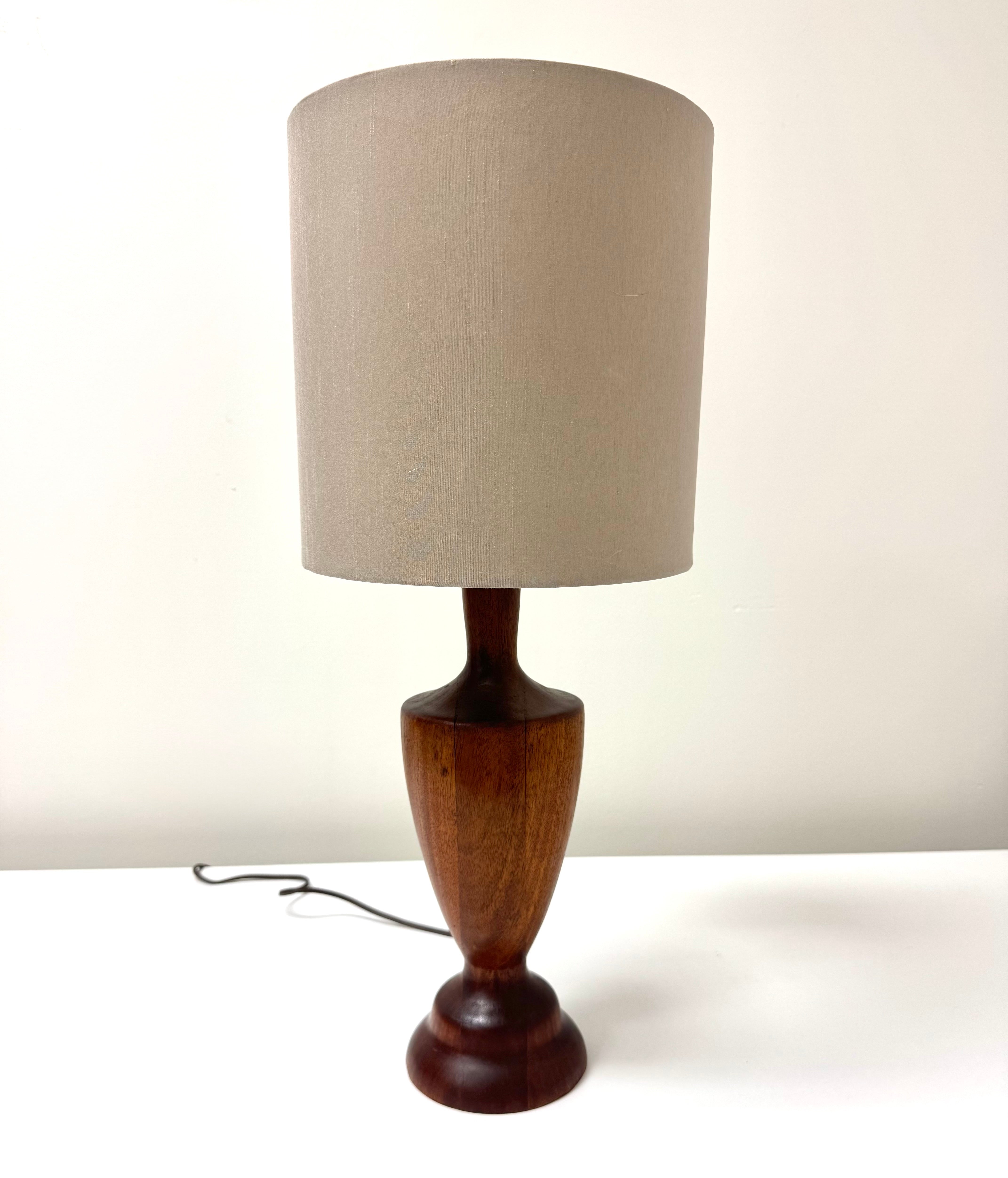 Turned Wood Urn Lamp