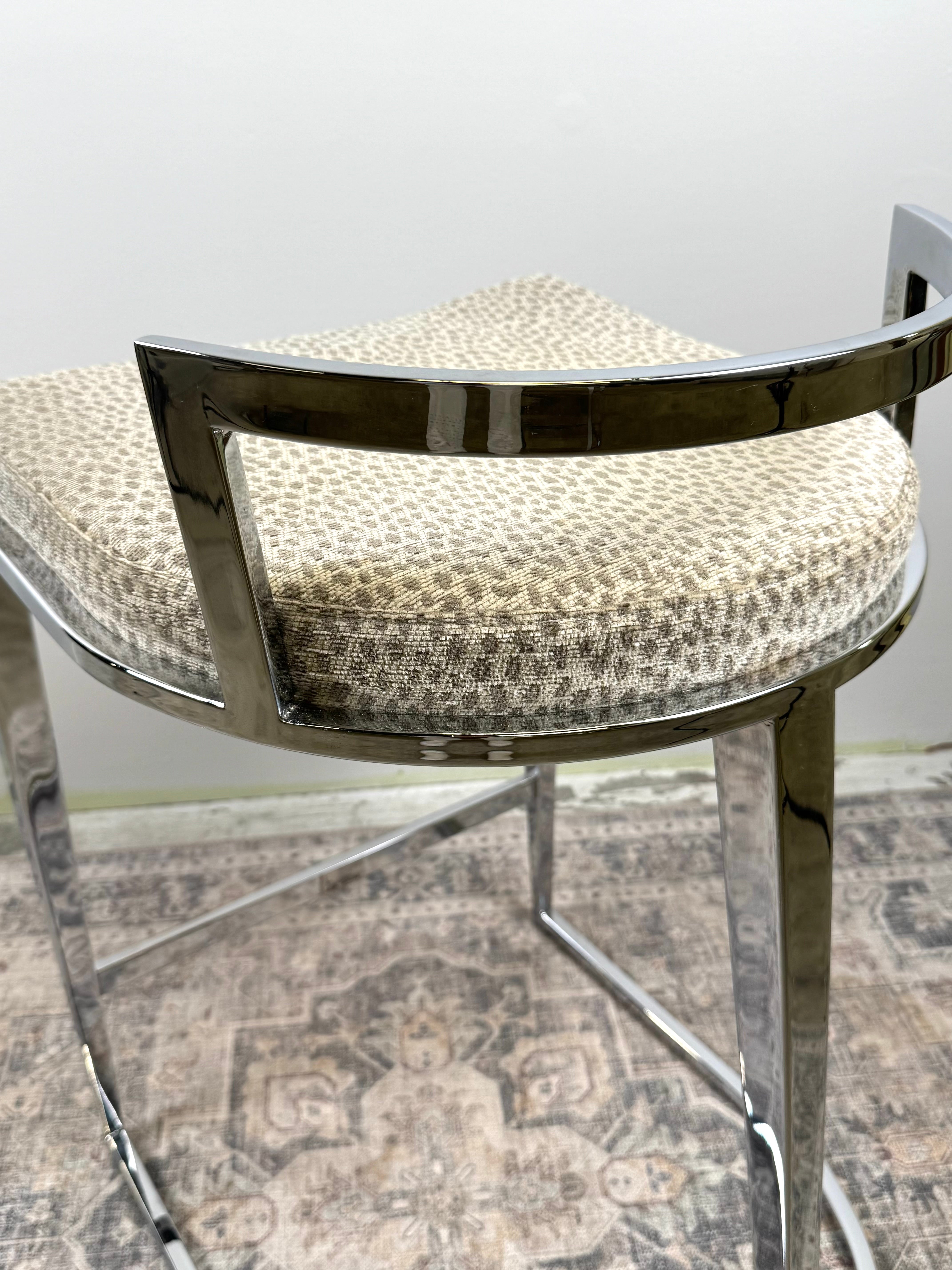 Modern Chrome Counter Stools Set of 2