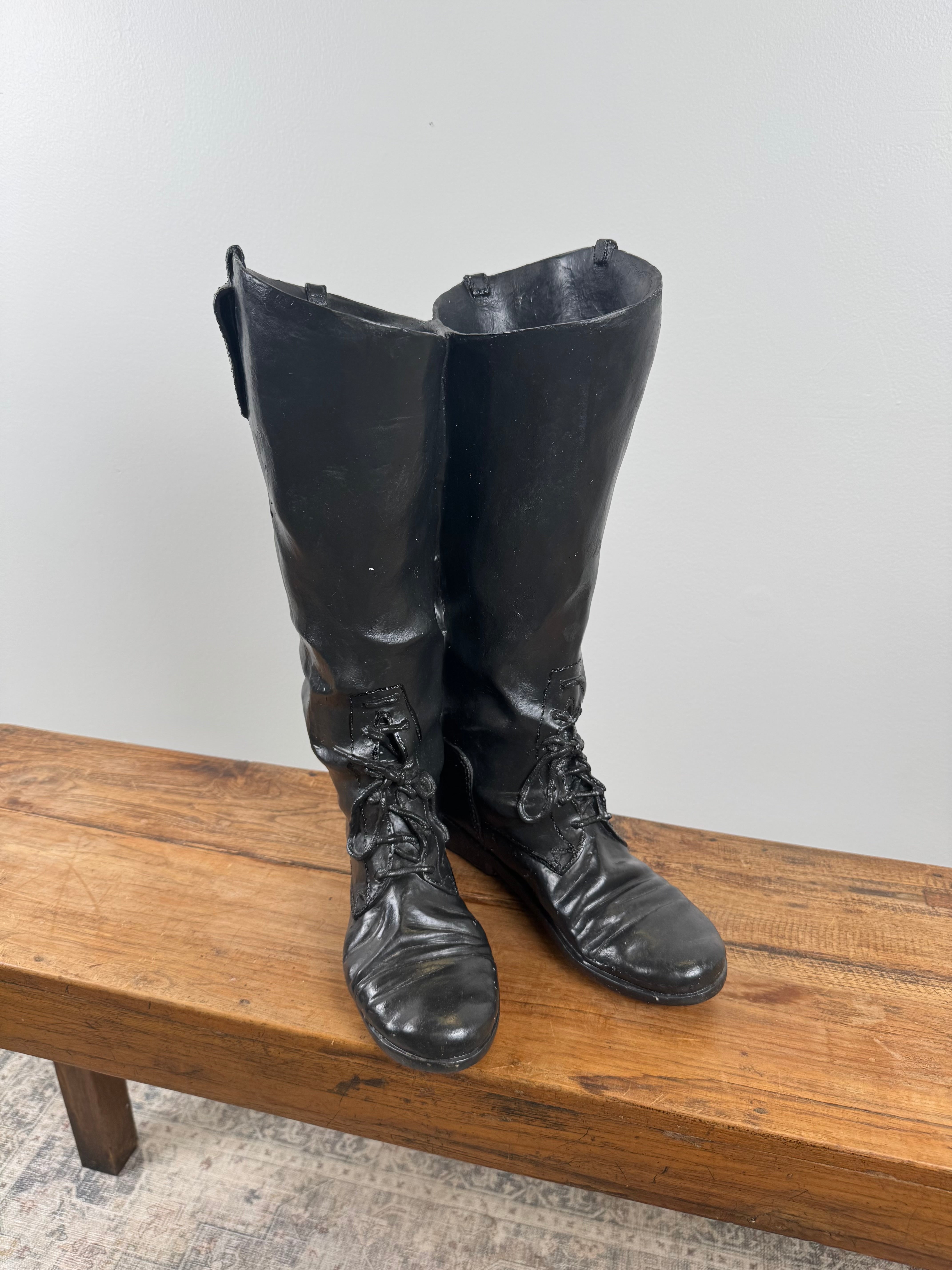 Cast Resin Riding Boots Umbrella Stand