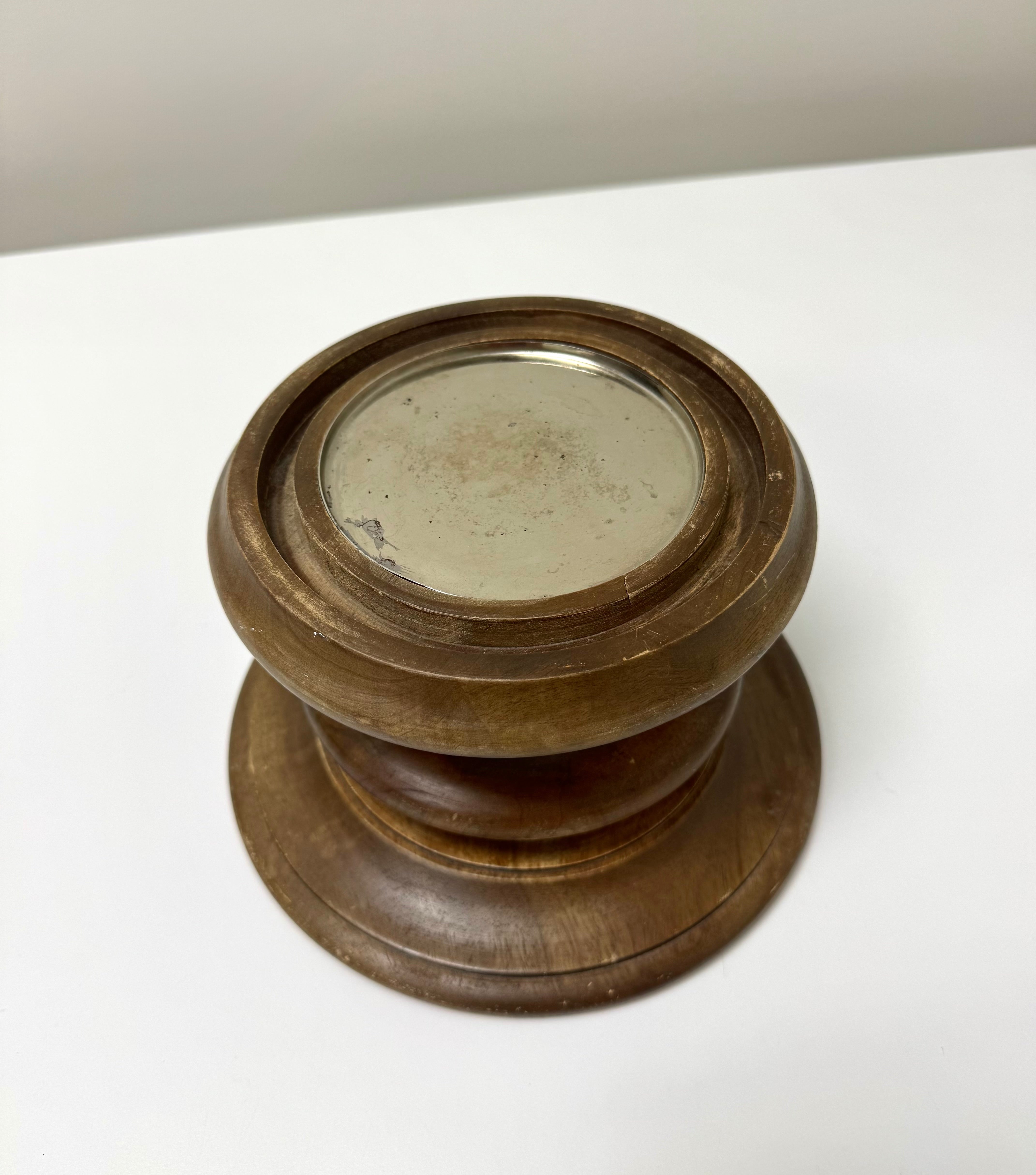 Turned Wood Pillar Candle Holder