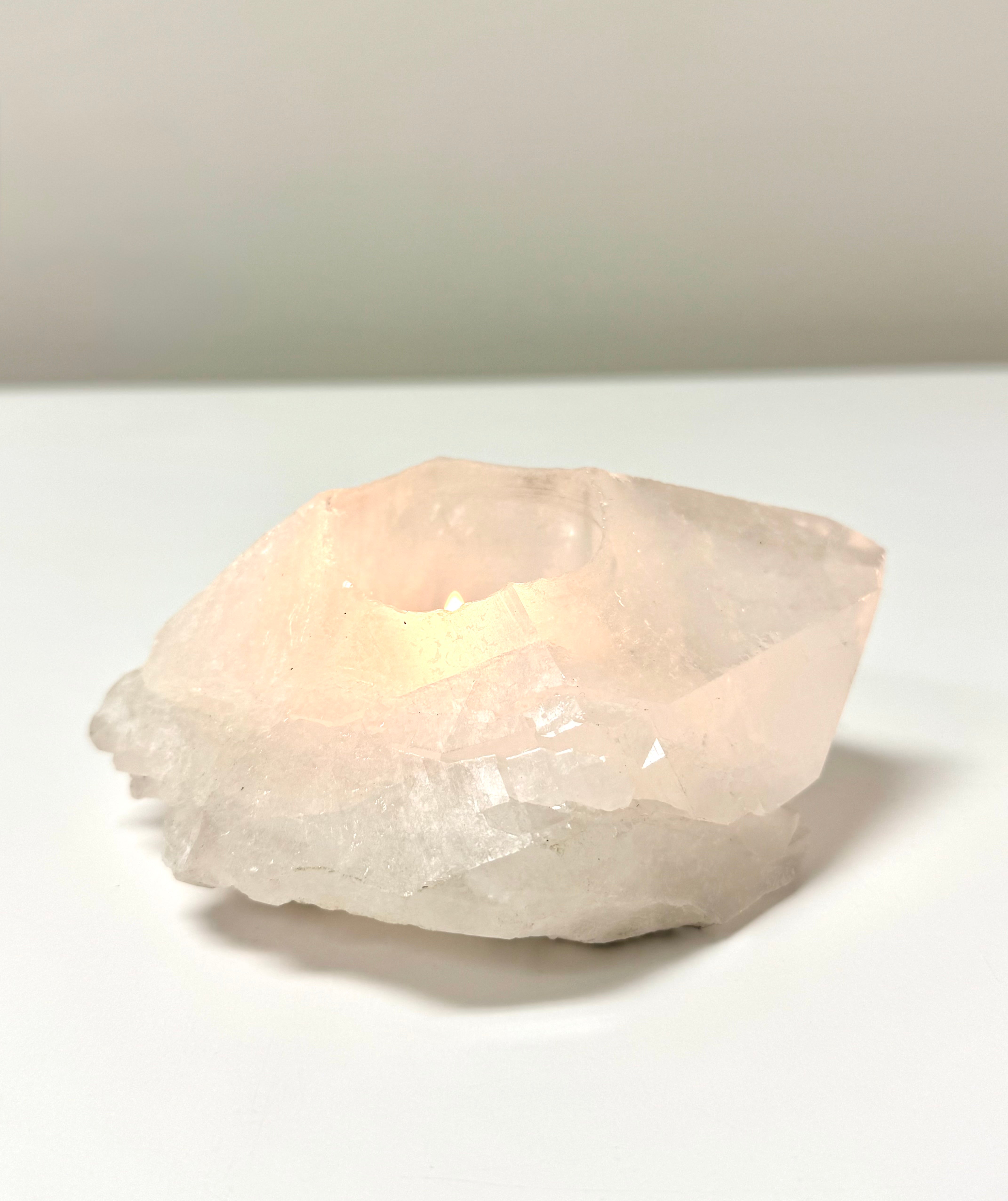 White Quartz Votive Holder