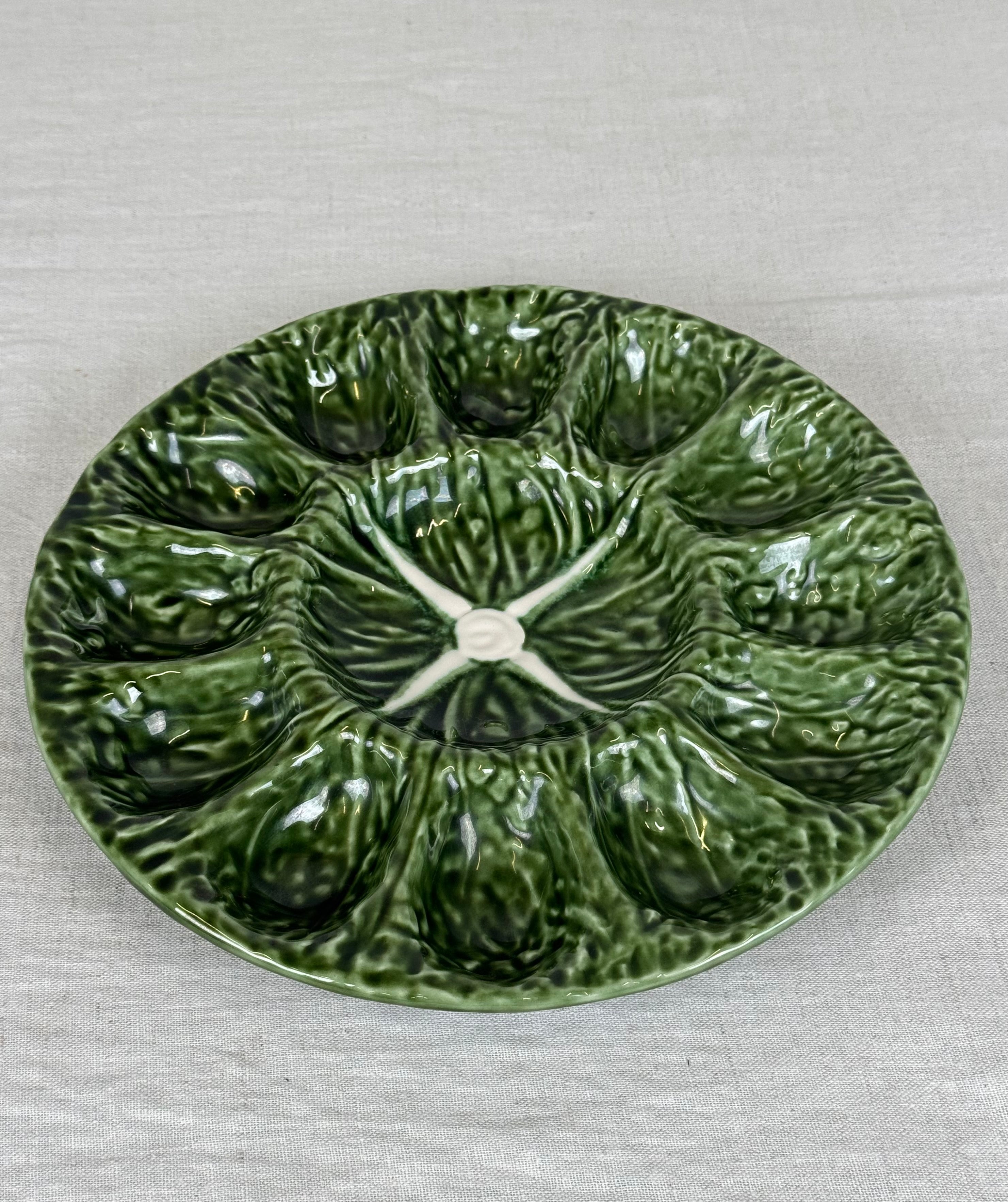 OLFAIRE Green Cabbage Leaf Egg Platter