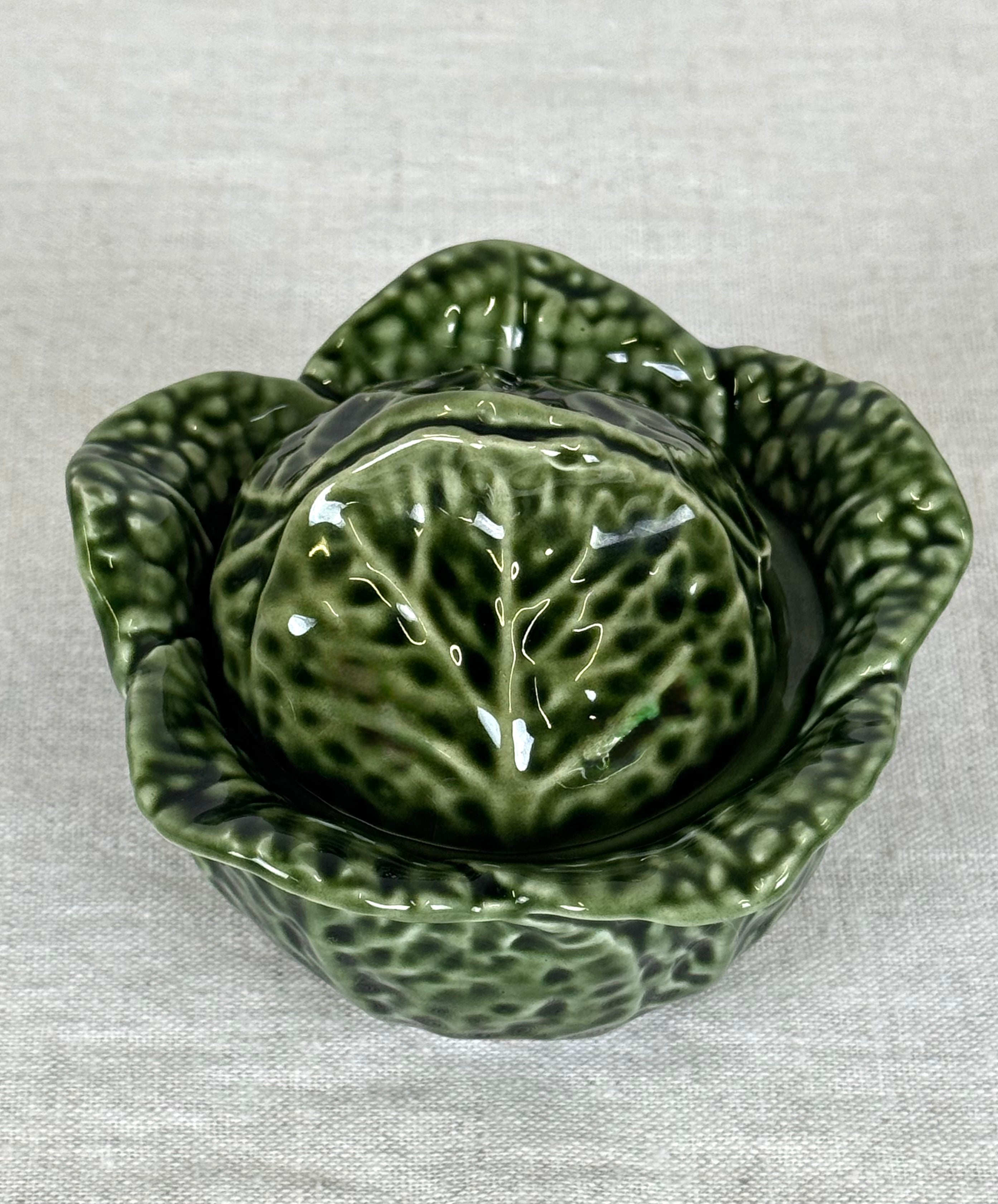 OLFAIRE Green Cabbage Leaf Sugar Bowl with Lid