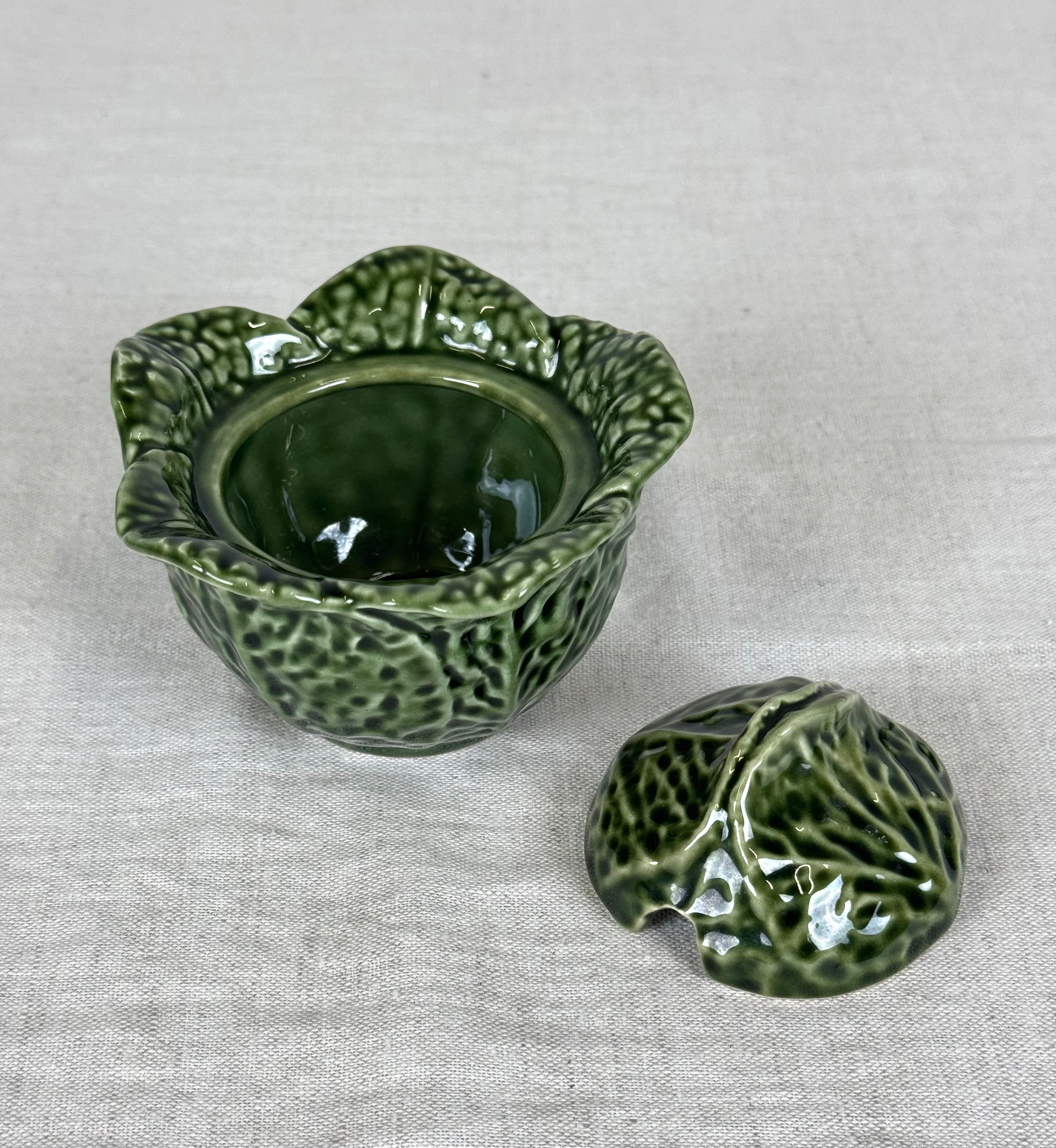 OLFAIRE Green Cabbage Leaf Sugar Bowl with Lid