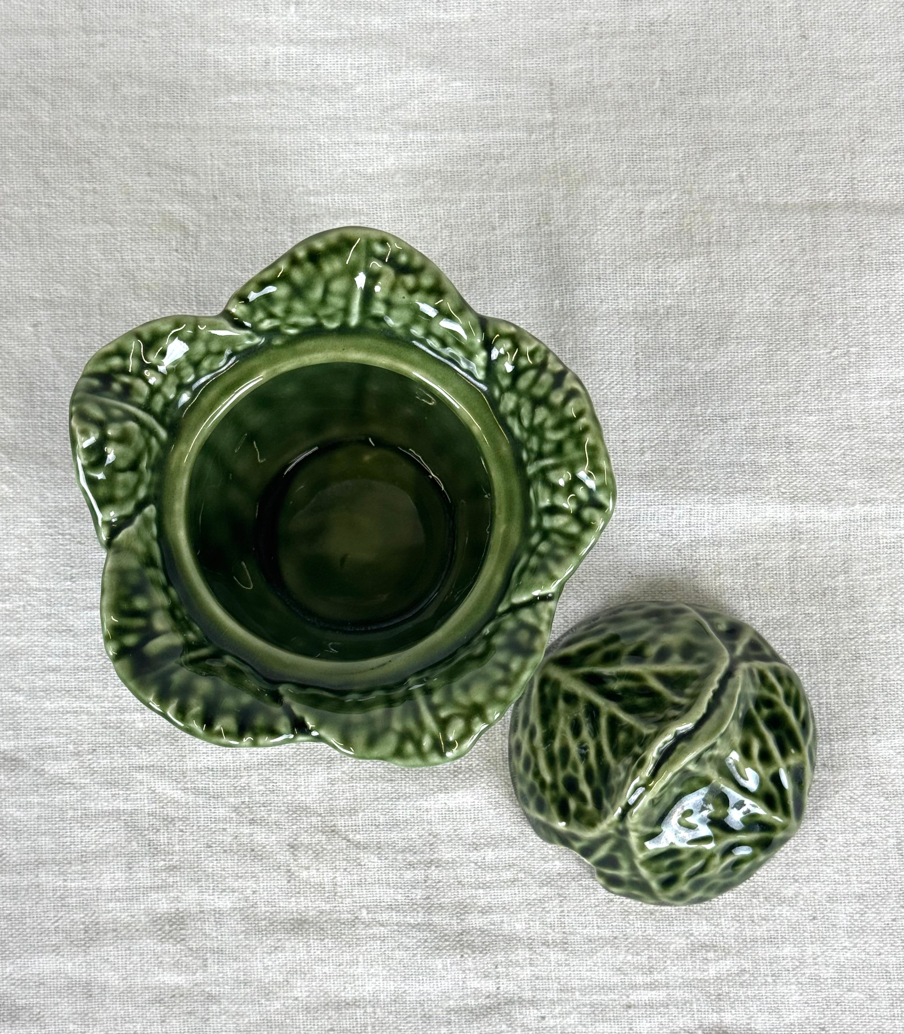 OLFAIRE Green Cabbage Leaf Sugar Bowl with Lid