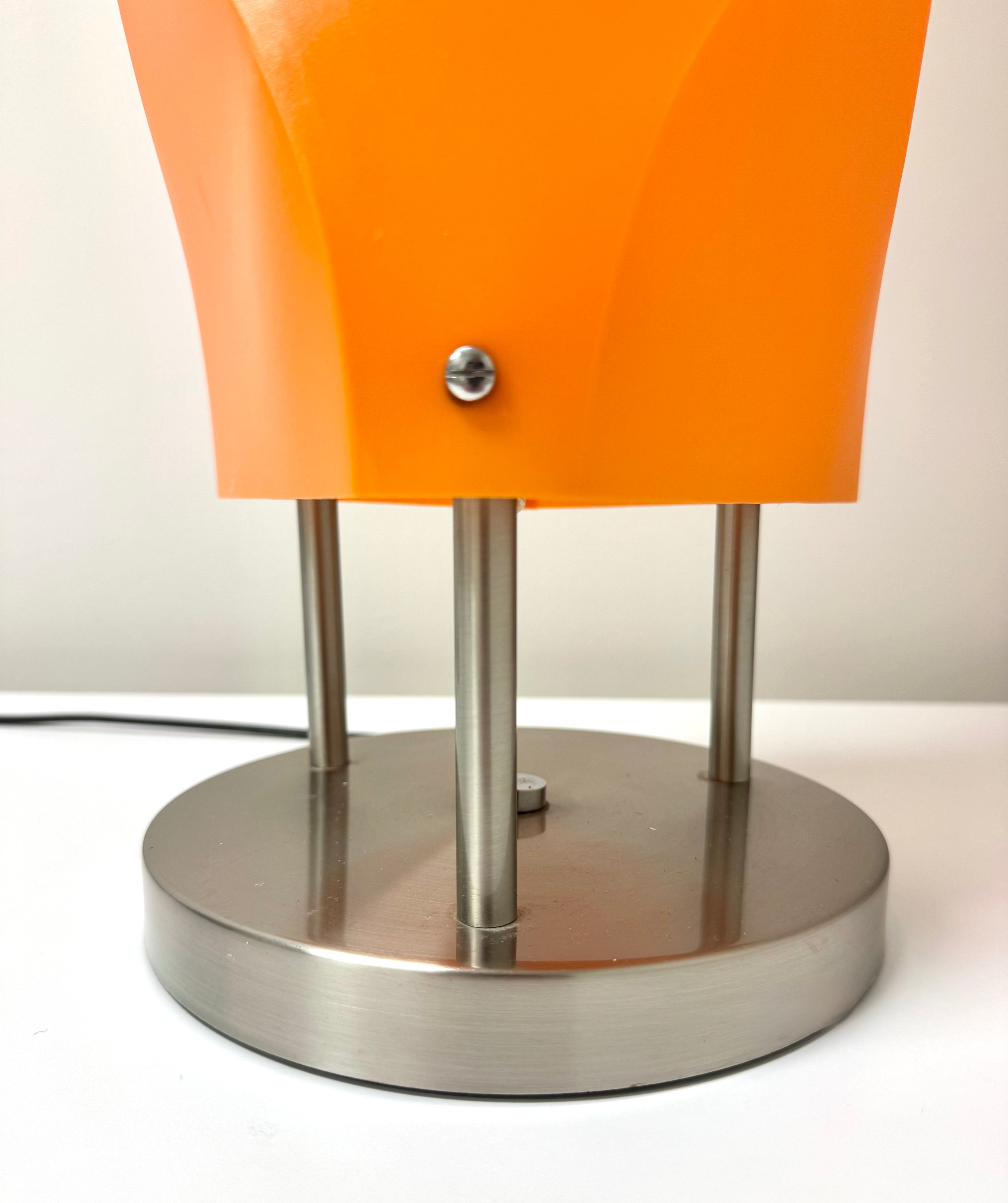 Vintage 1970s Orange Wave Floor Lamp