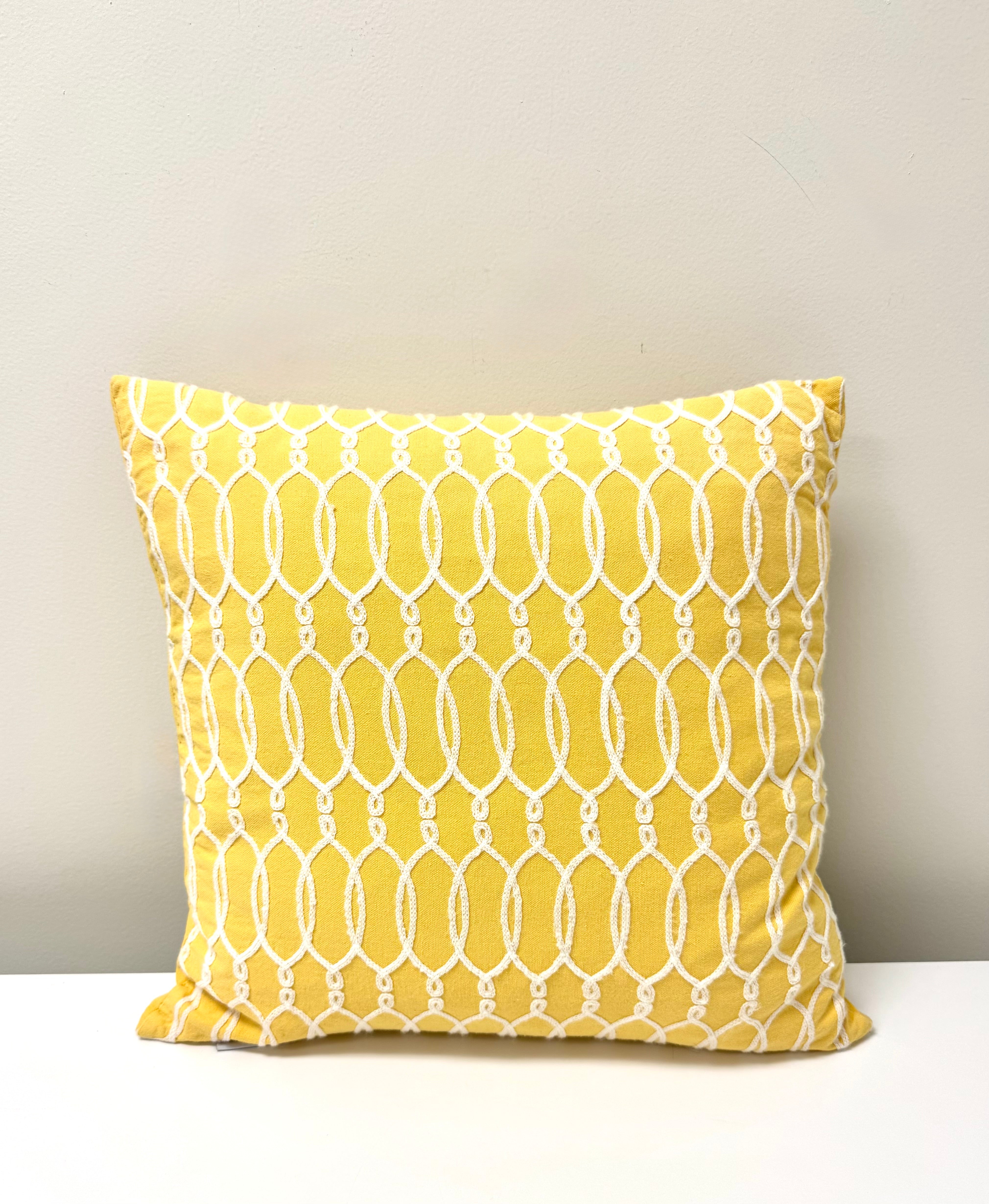 Sunflower Yellow Trellis 17" Pillow