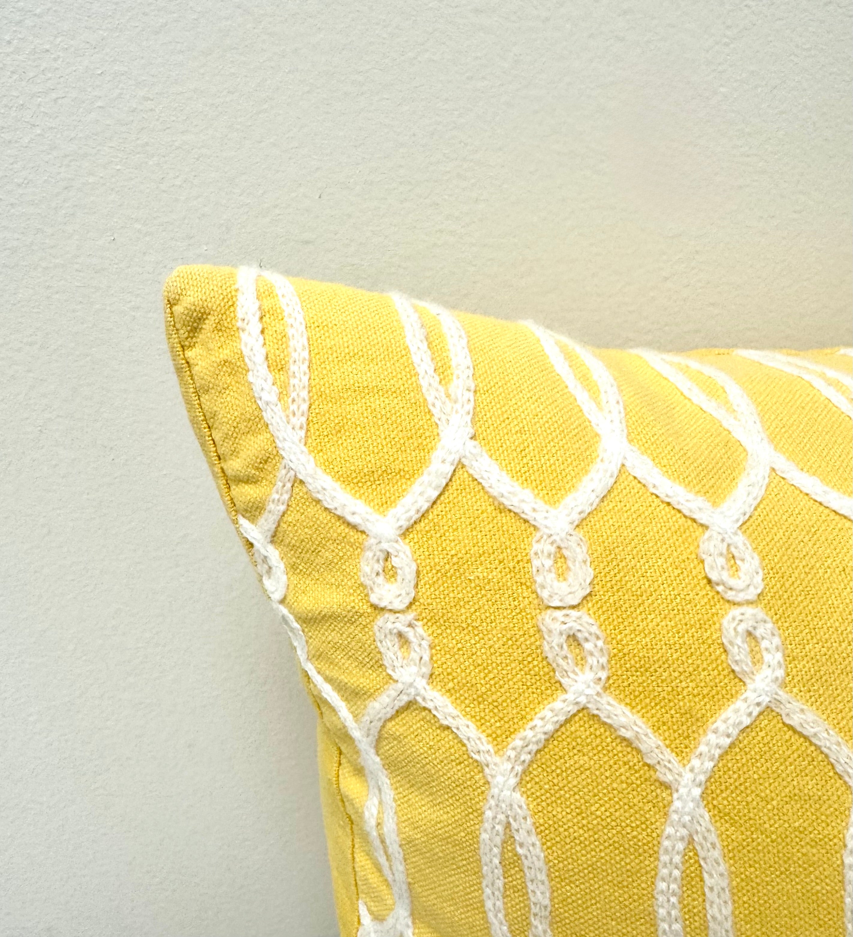 Sunflower Yellow Trellis 17" Pillow