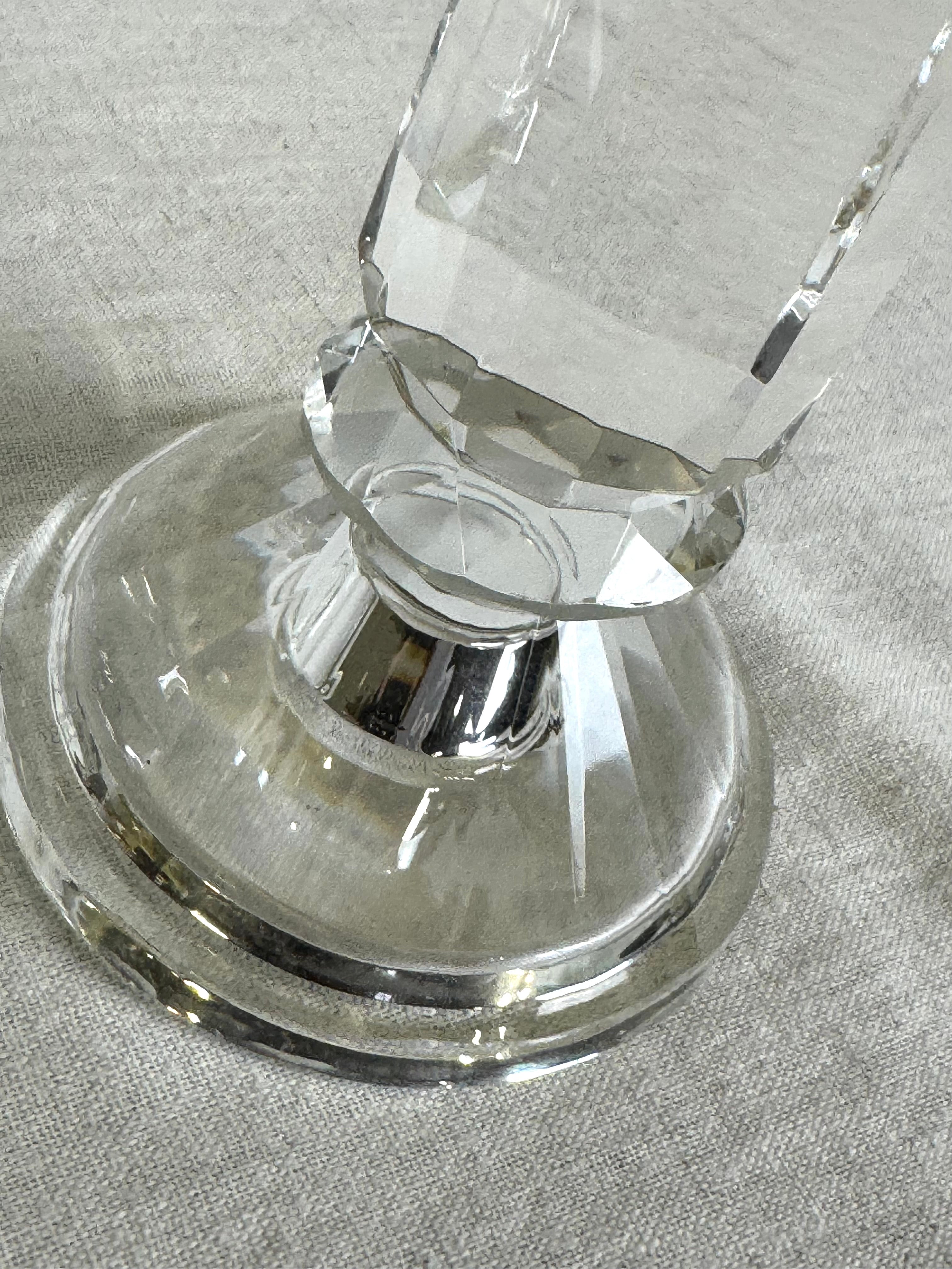 Faceted Glass Candle Holders with Candles Set of 3