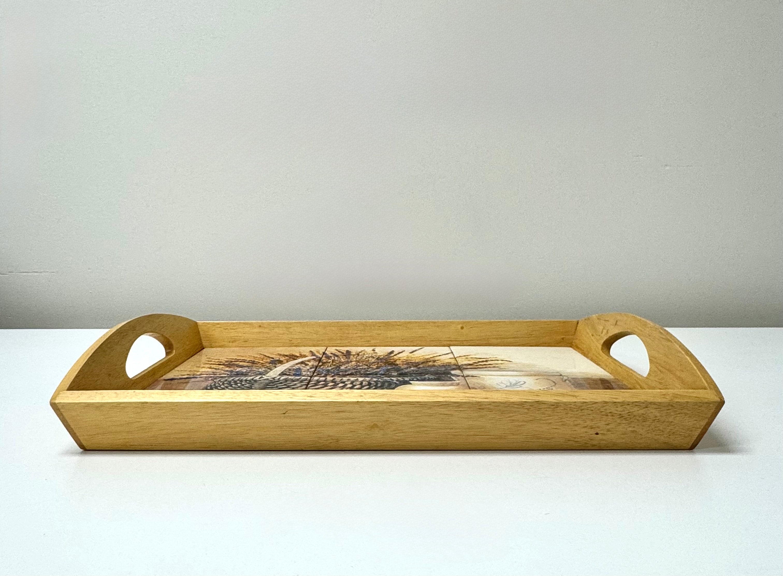 Basket of Lavender Ceramic Tile Tray