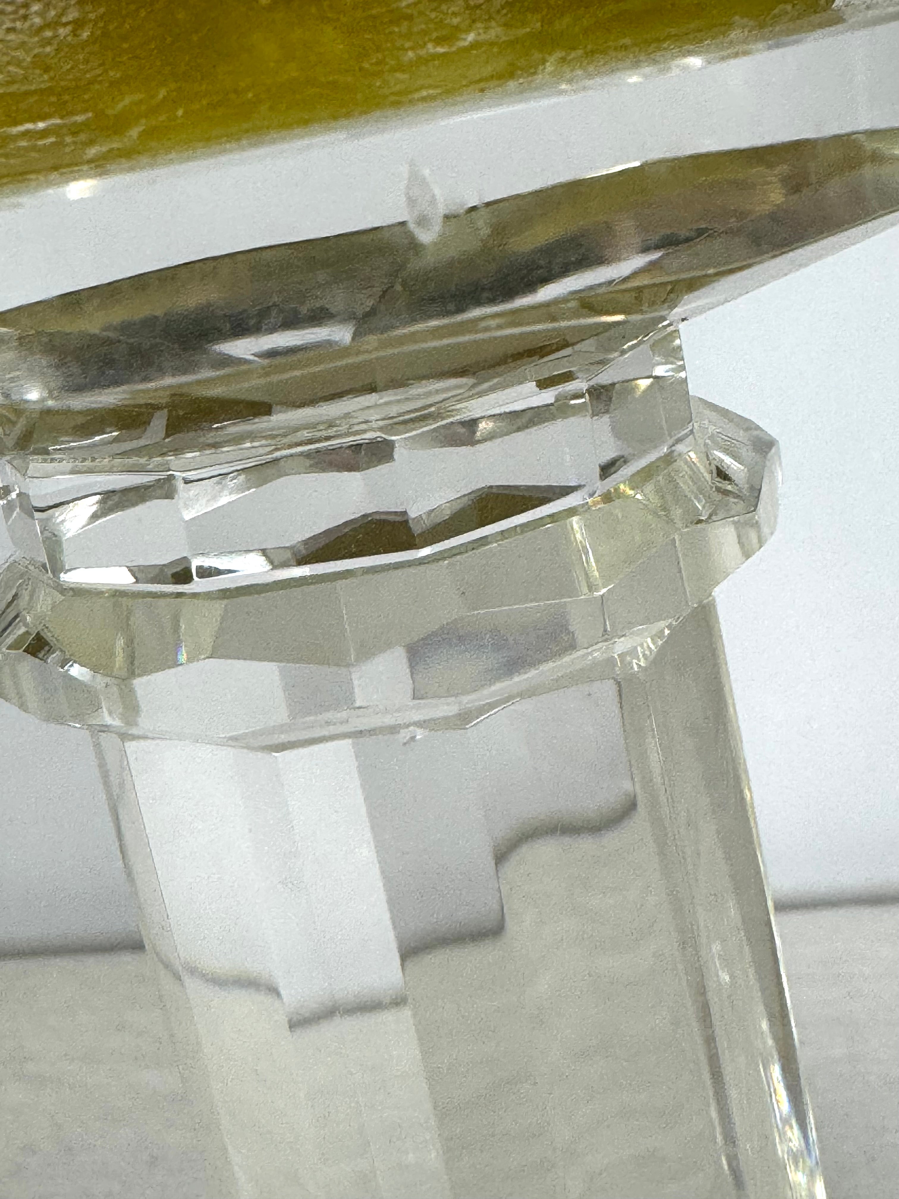 Faceted Glass Candle Holders with Candles Set of 3