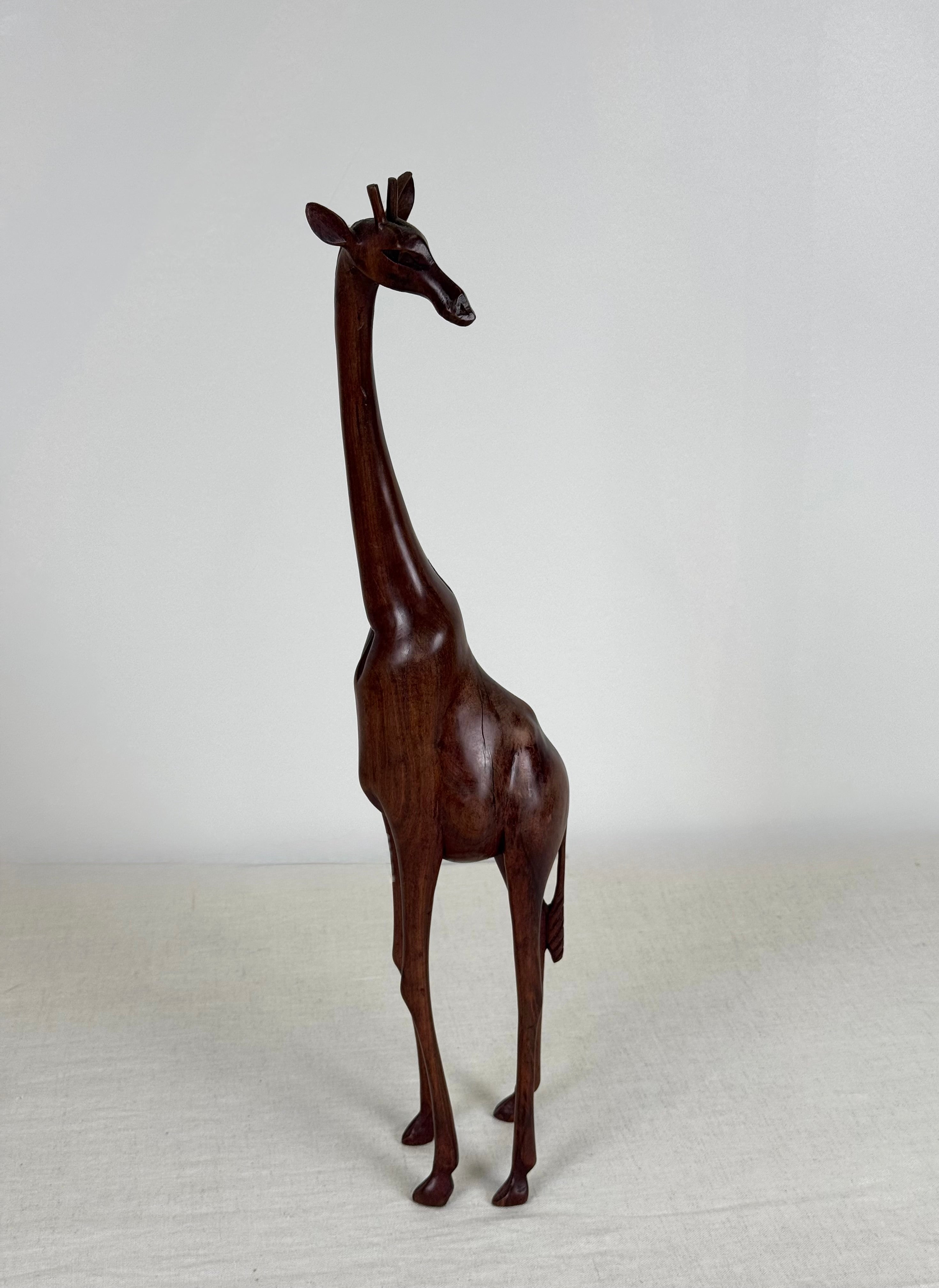 Vintage Teak Giraffe Figure