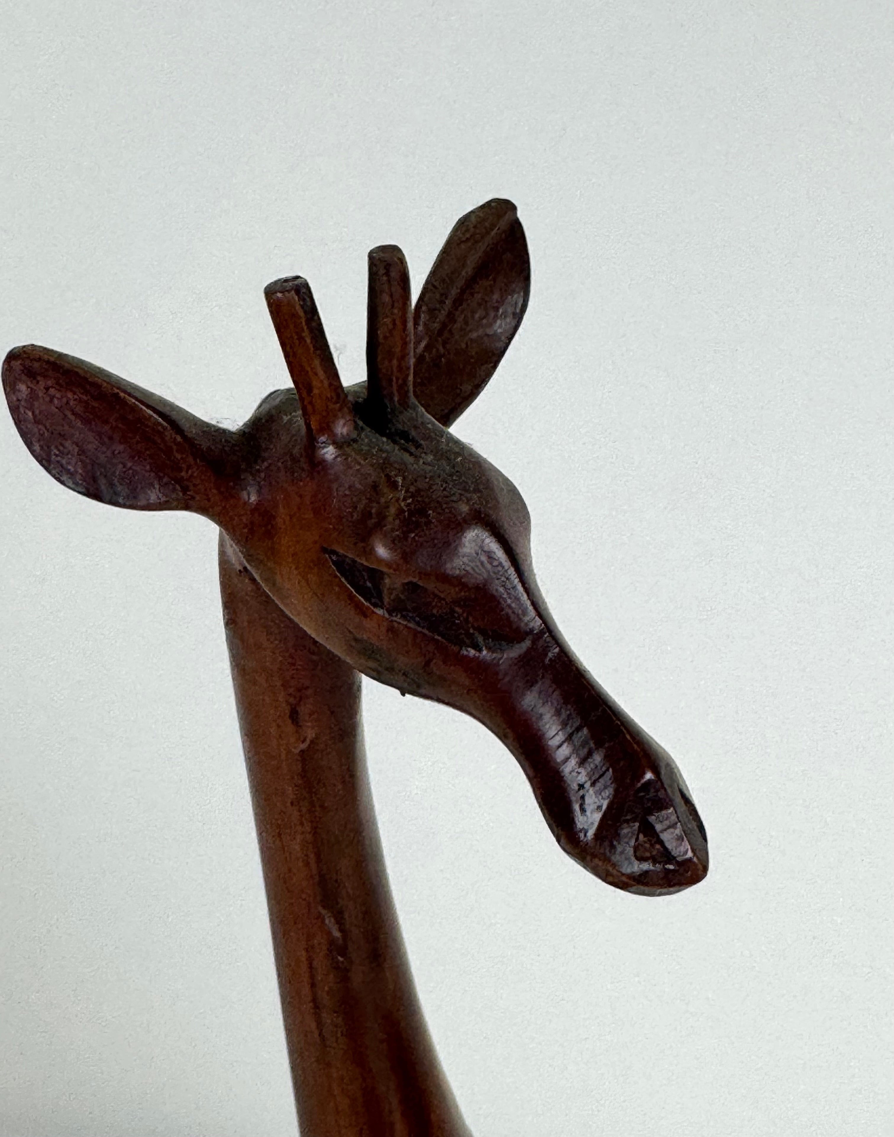 Vintage Teak Giraffe Figure