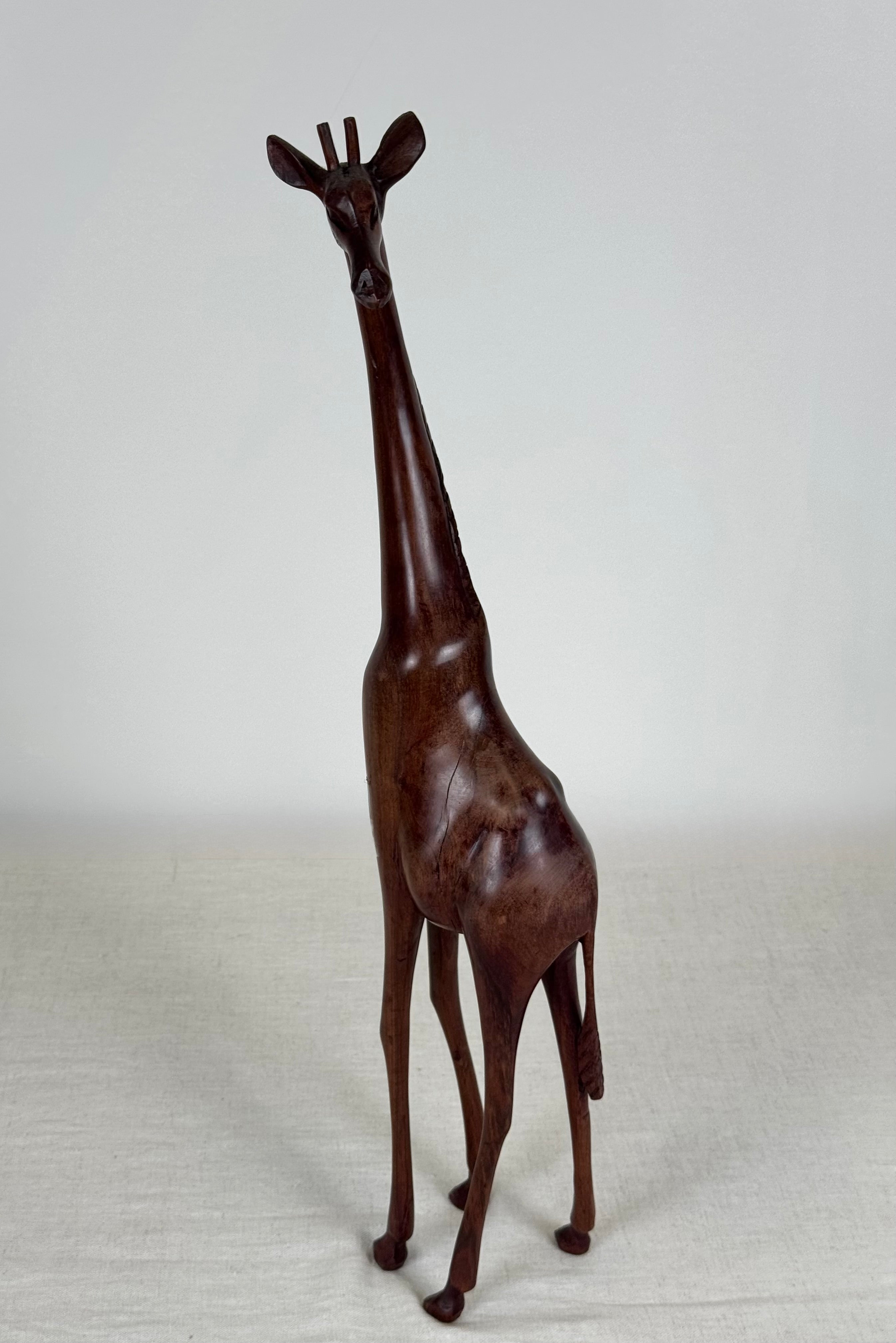 Vintage Teak Giraffe Figure
