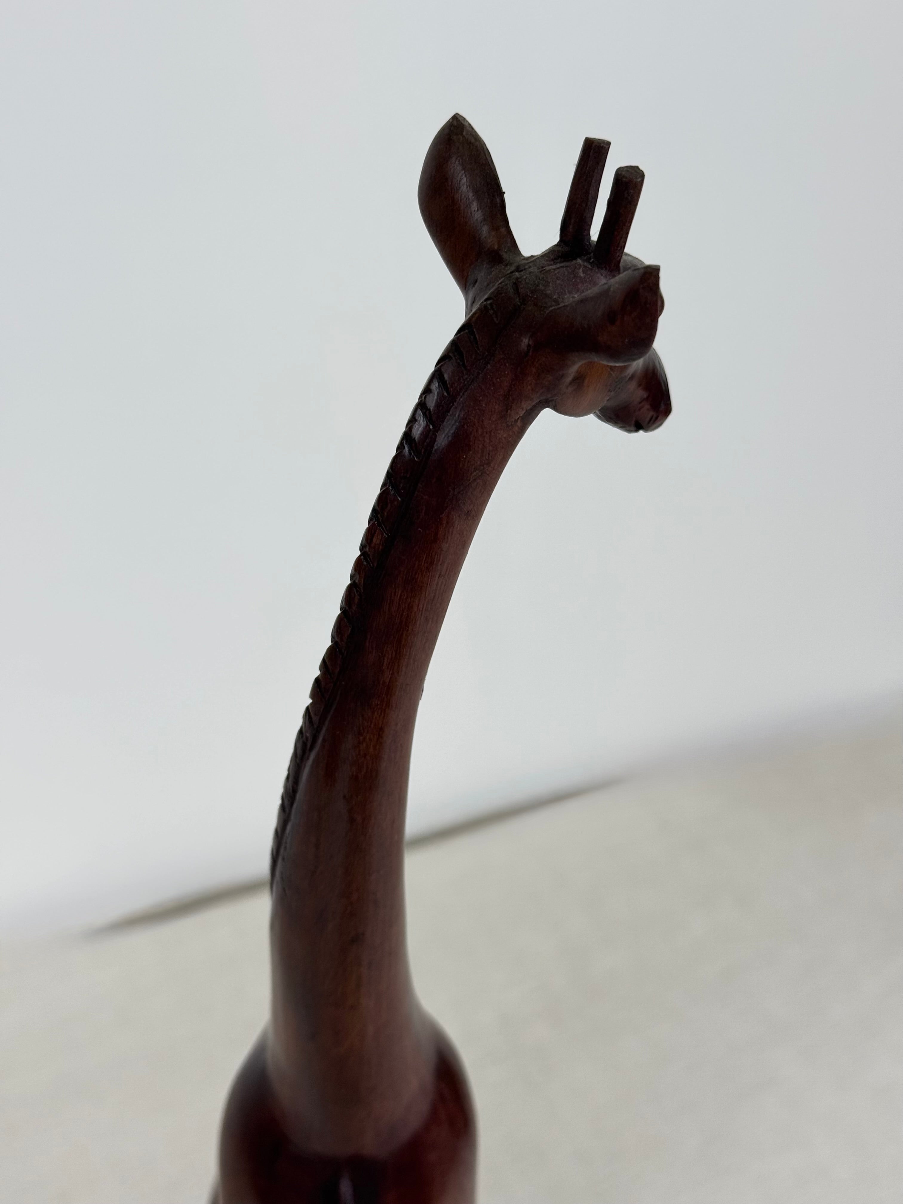 Vintage Teak Giraffe Figure