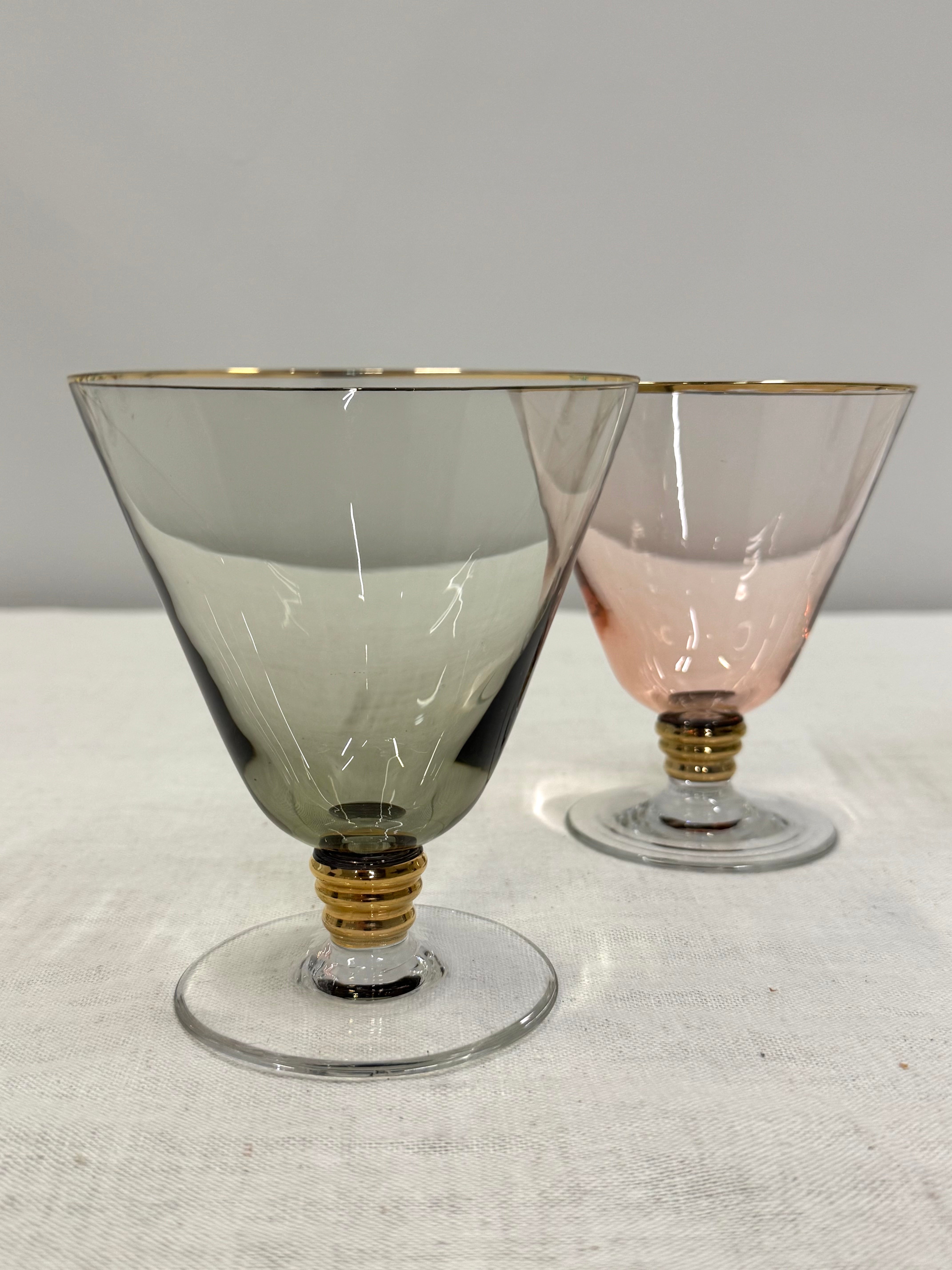 Vintage Iridescent 4-1/2" Cocktail Glasses Set of 4