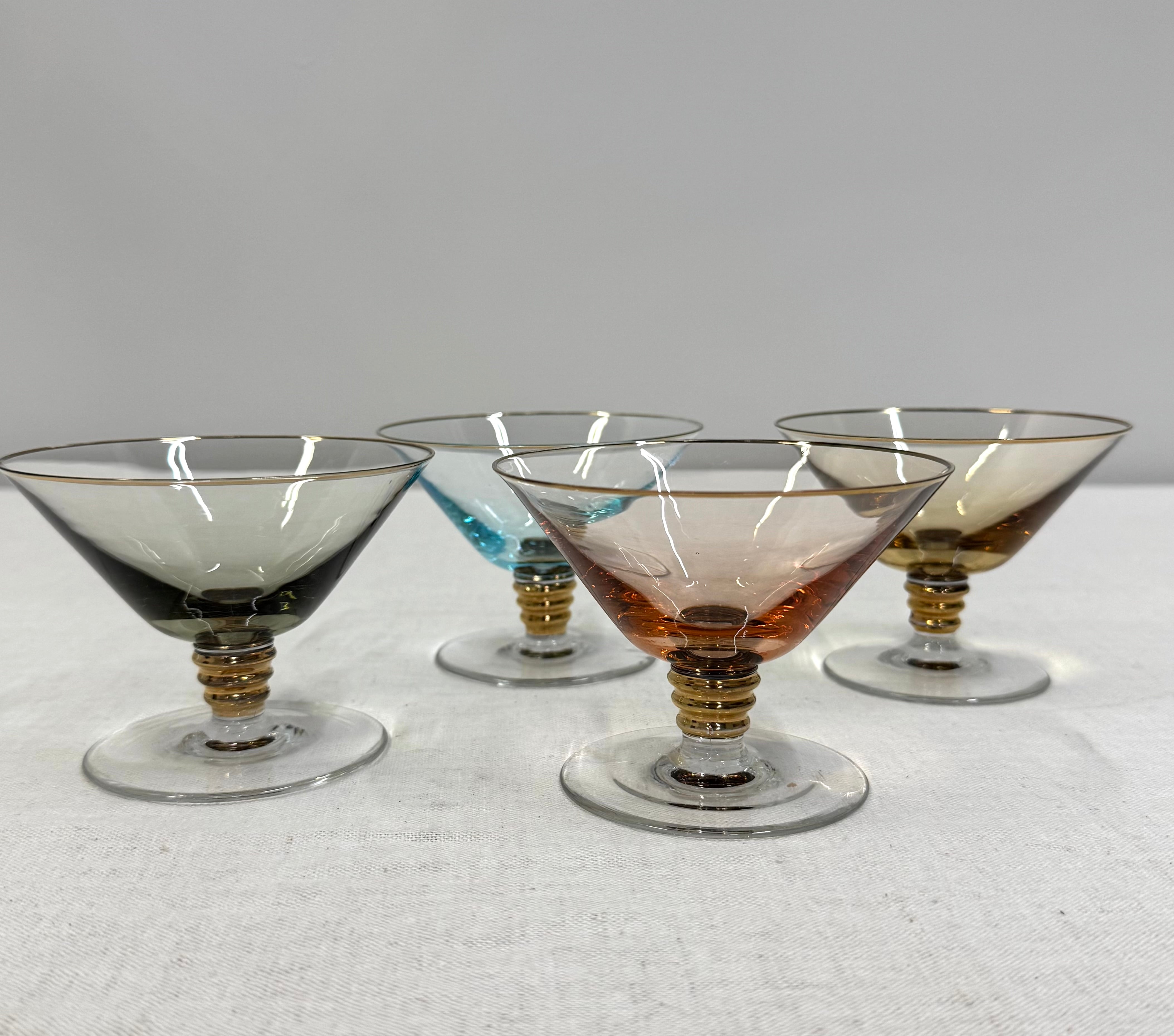 Vintage Iridescent 3" Cocktail Glasses Set of 4