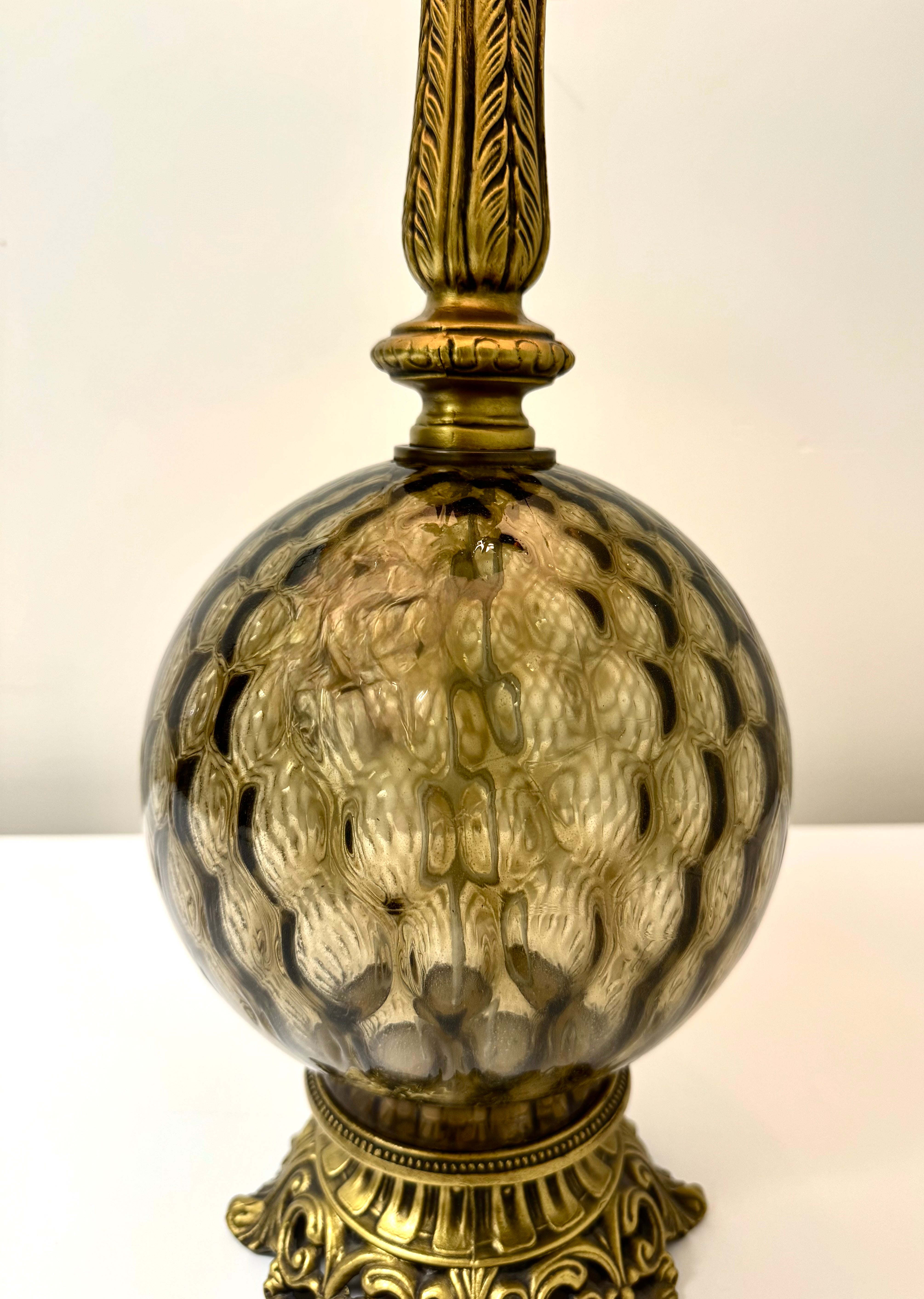 Vintage Tawny Smoke Ball Lamp