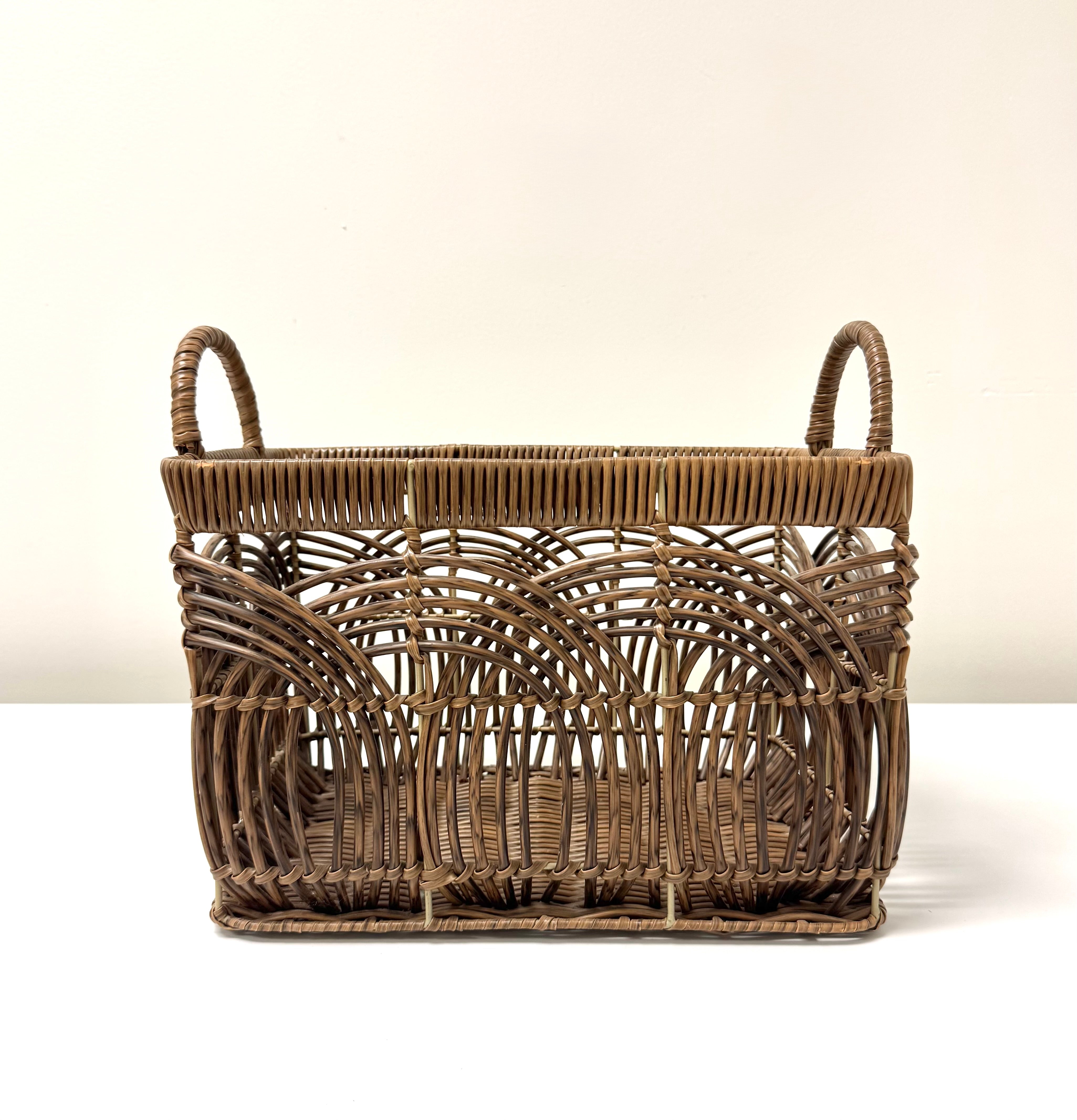 Faux Wicker Handled Basket