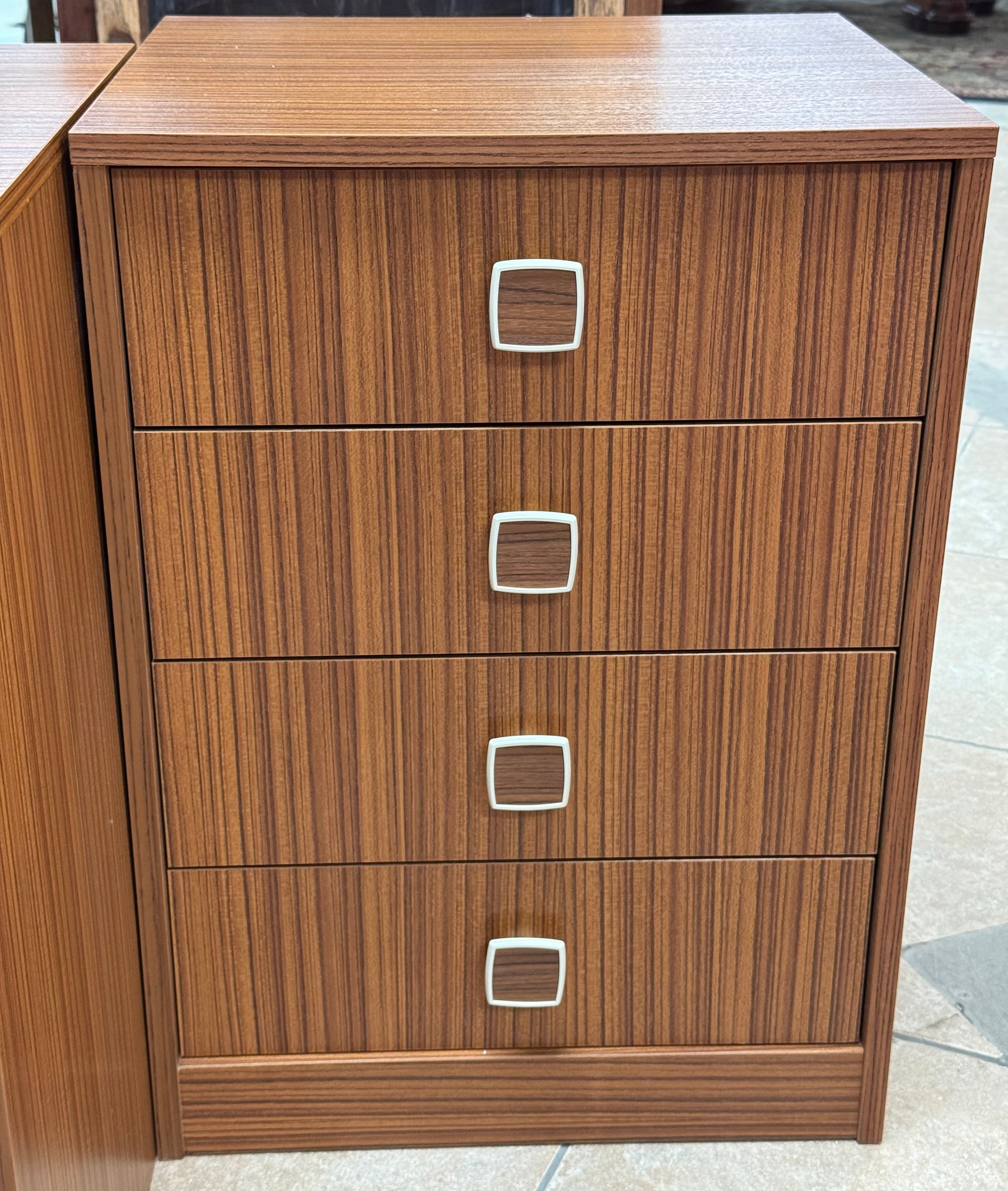 Vintage MCM Teak Laminate Drawer Bank