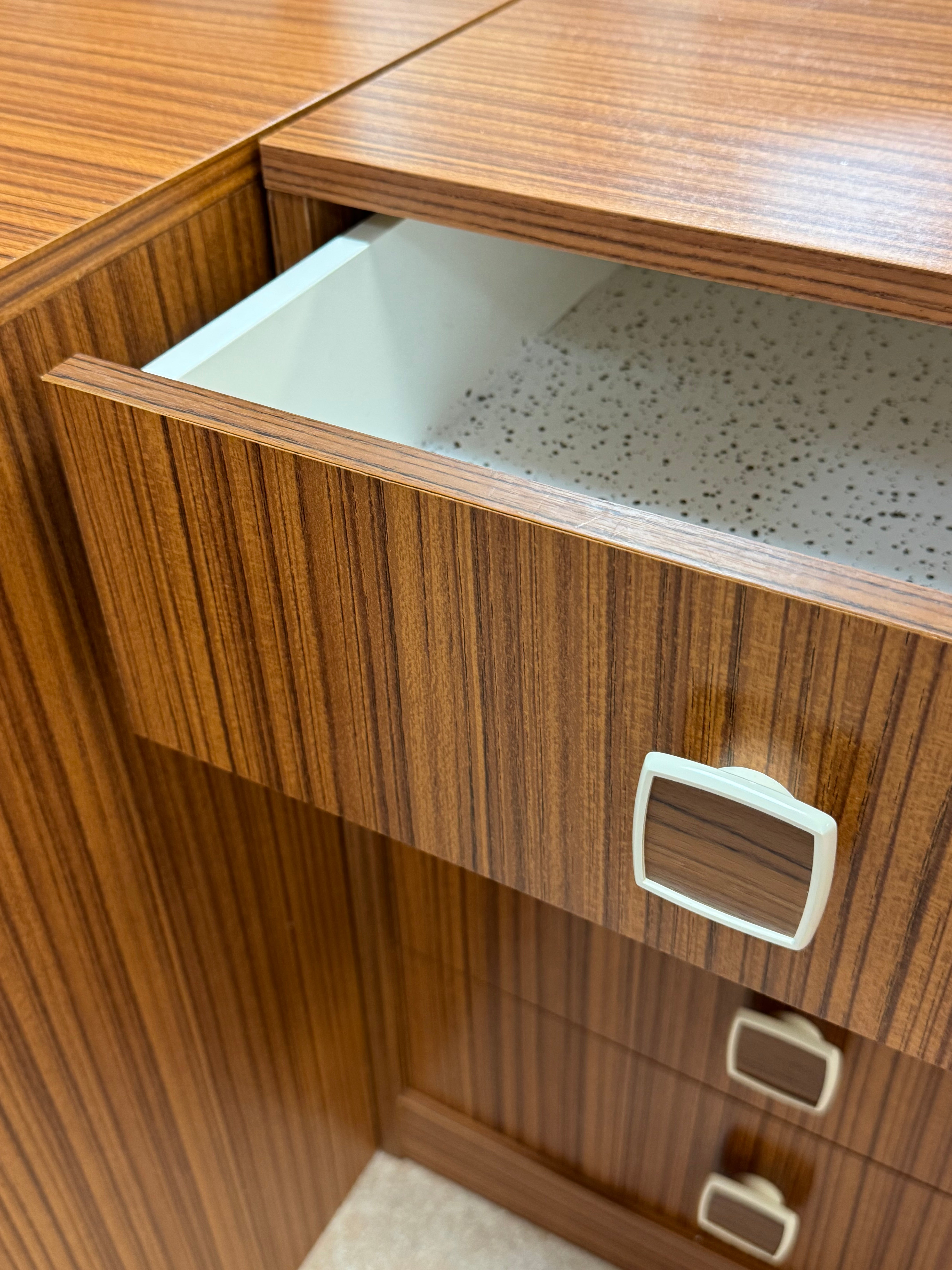 Vintage MCM Teak Laminate Drawer Bank