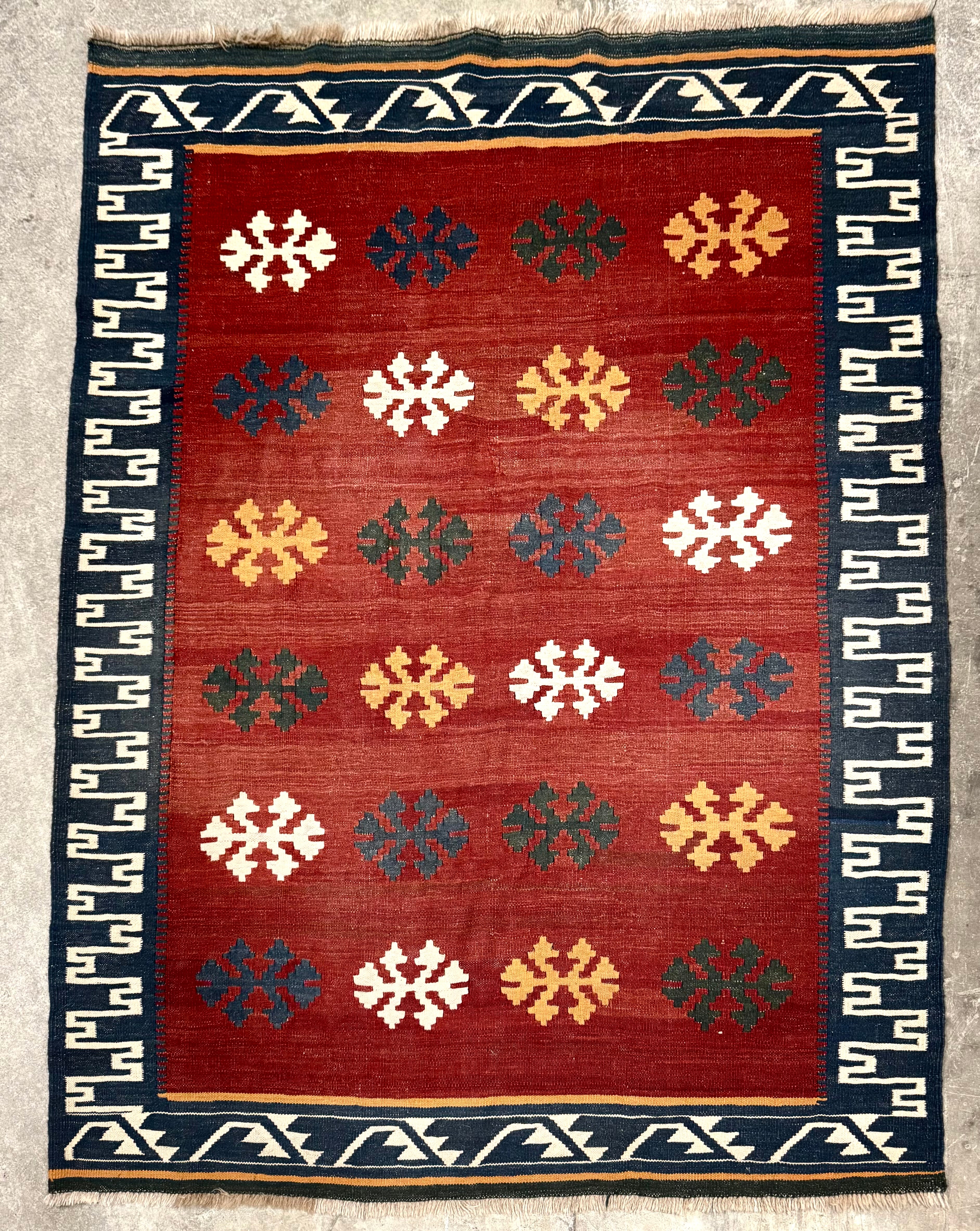 Vintage Red Kilim 60" x 78" Rug