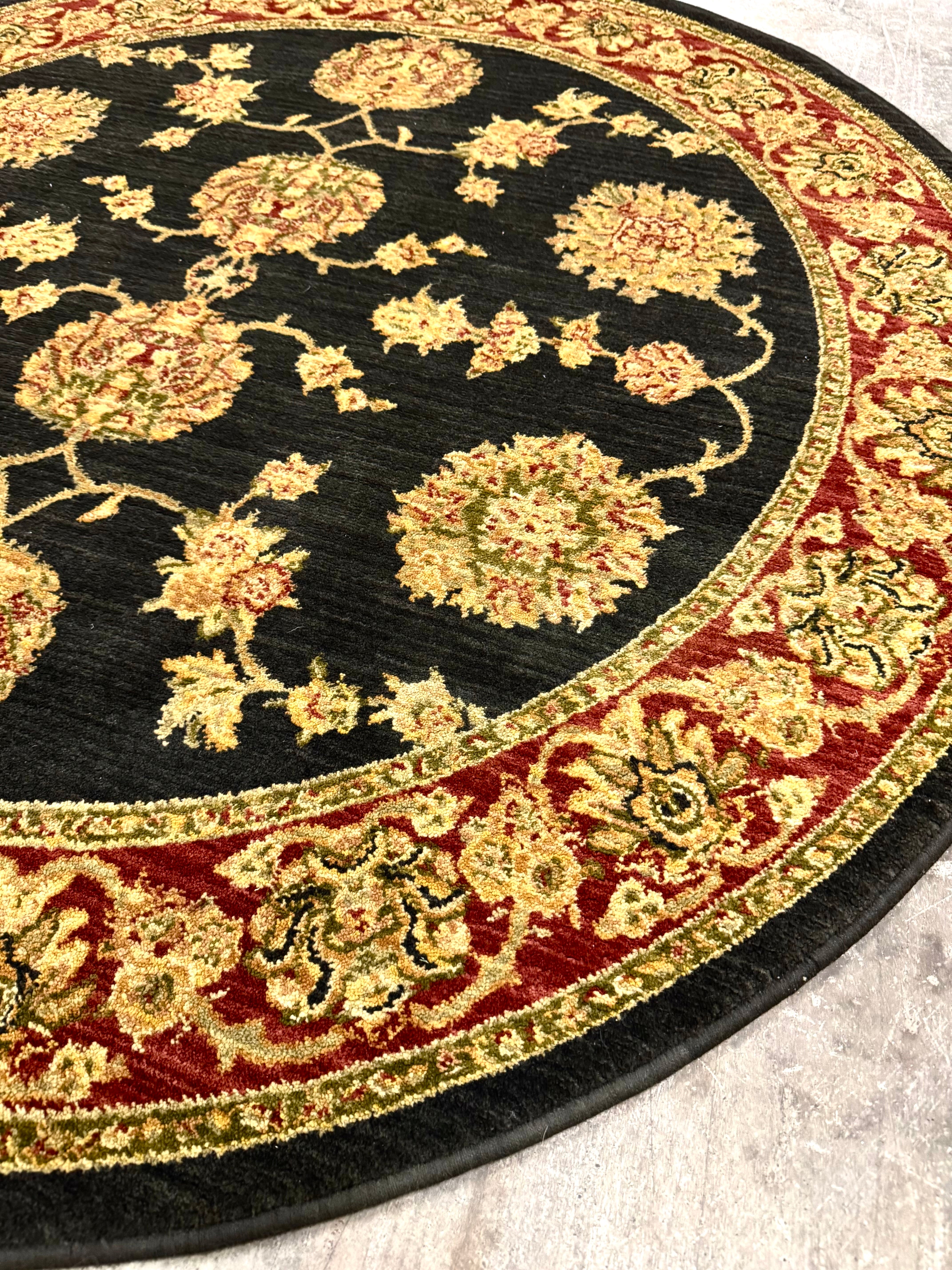 Black Medallion 64" Round Rug