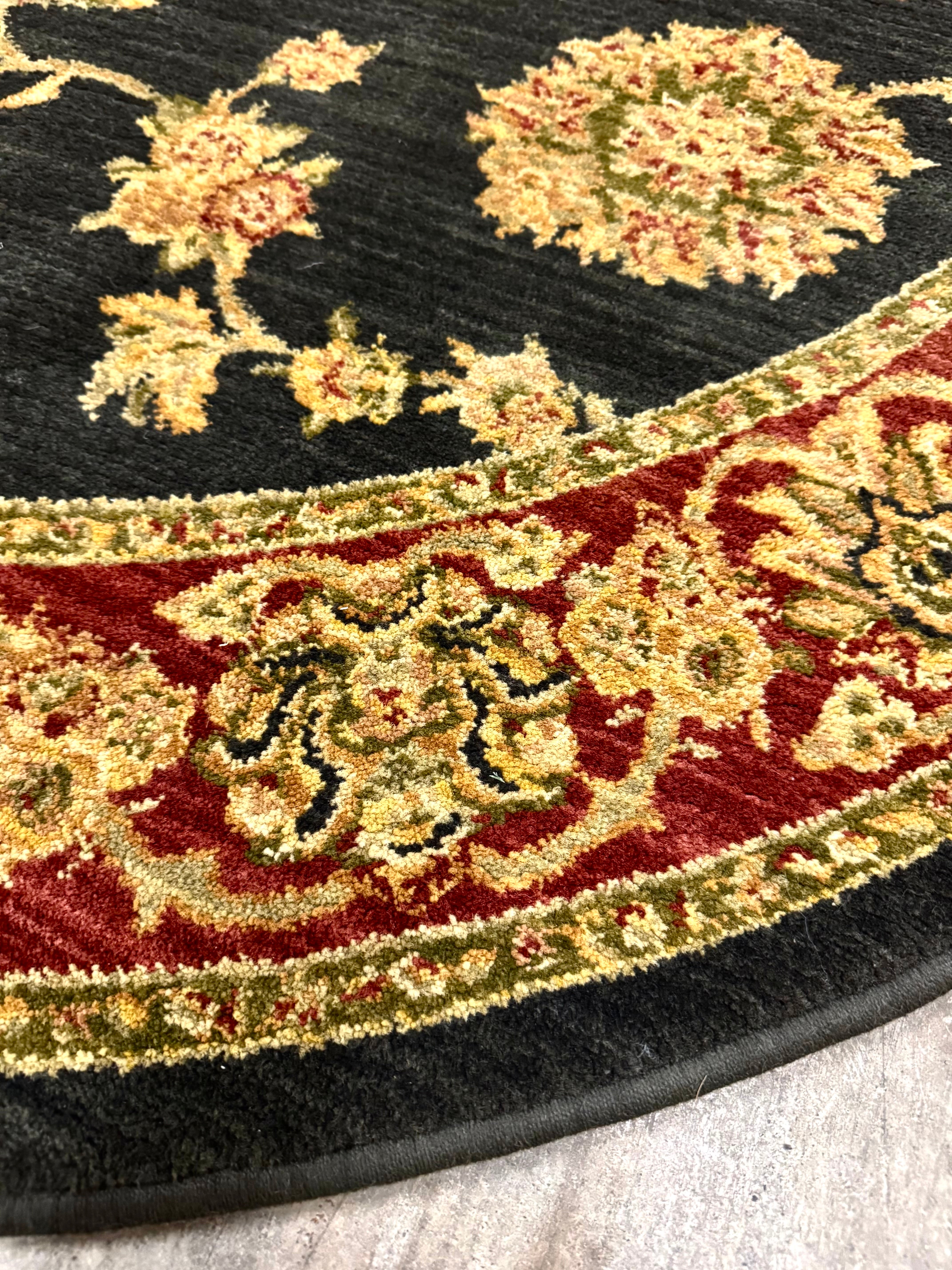 Black Medallion 64" Round Rug