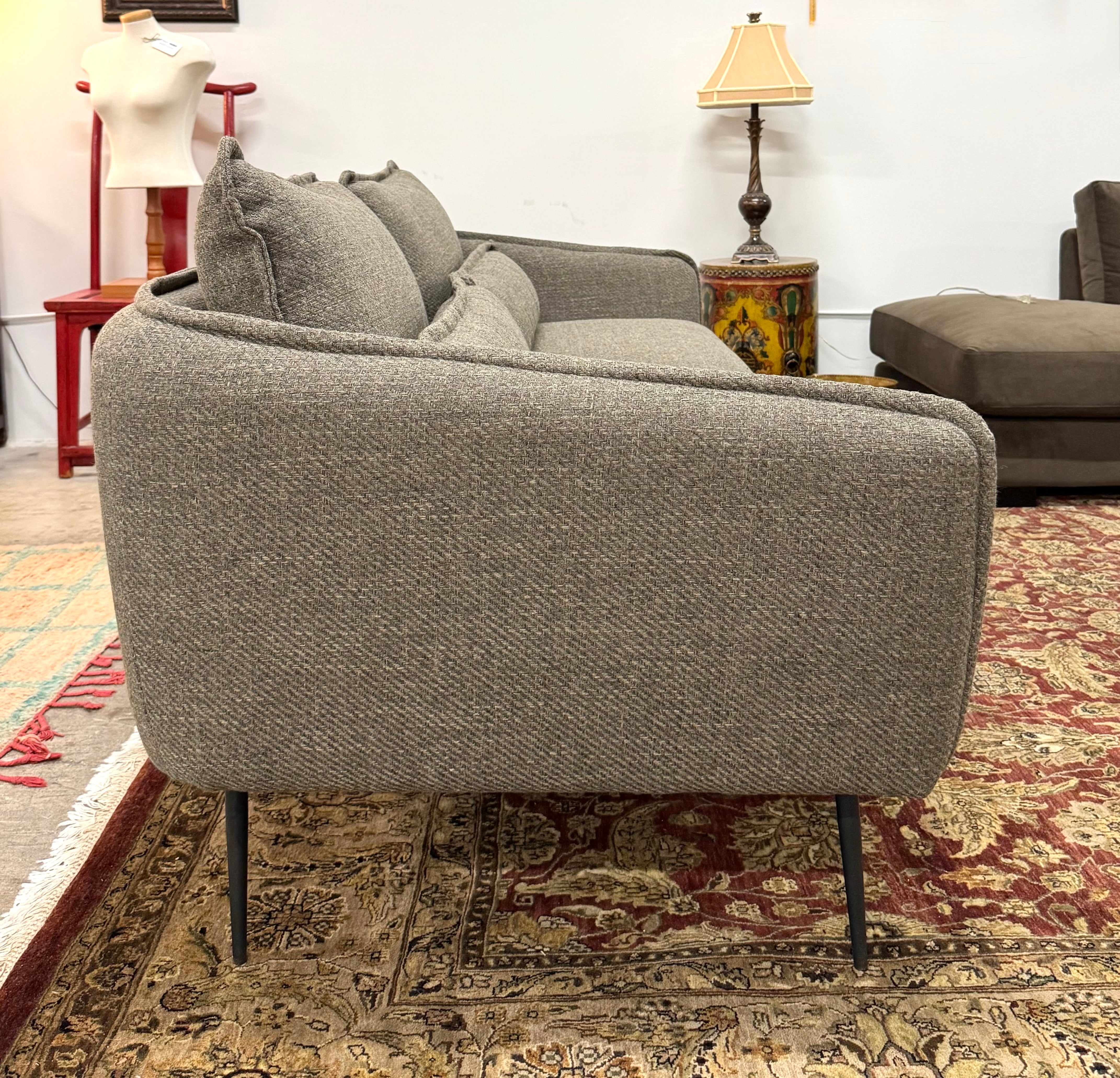 NEW Natura Brown Textured Weave 84" Sofa